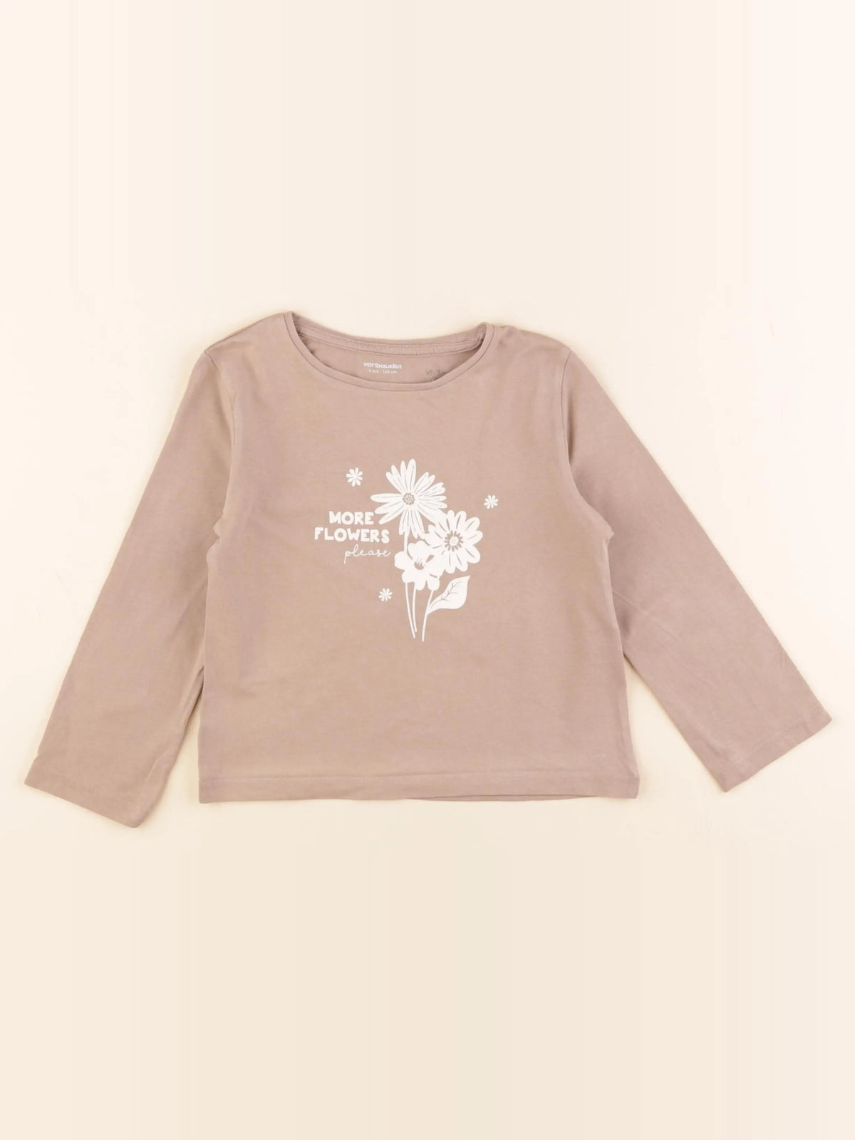 Vertbaudet - tee-shirt beige - 4 ans