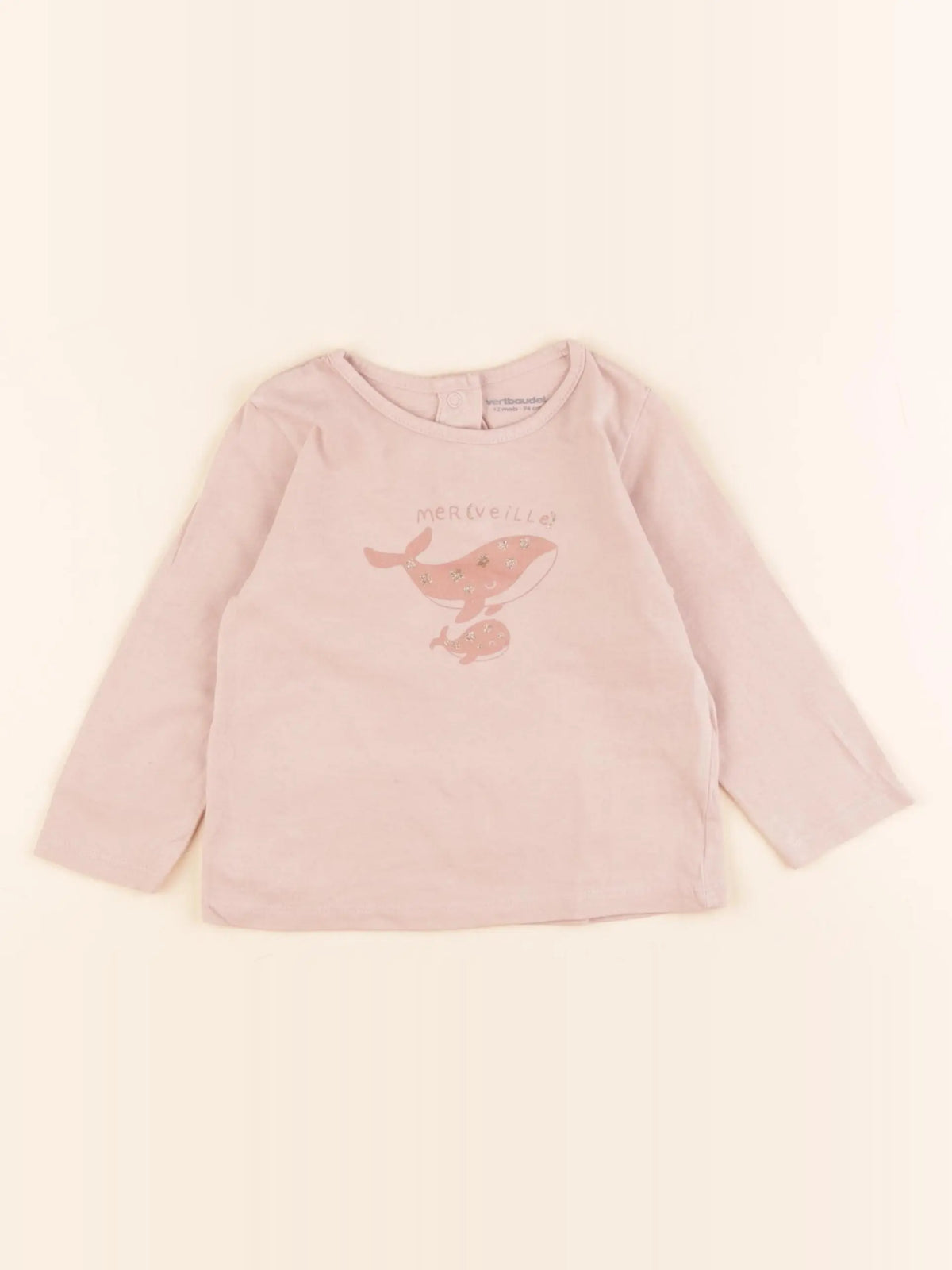 Vertbaudet - tee-shirt rose - 12 mois