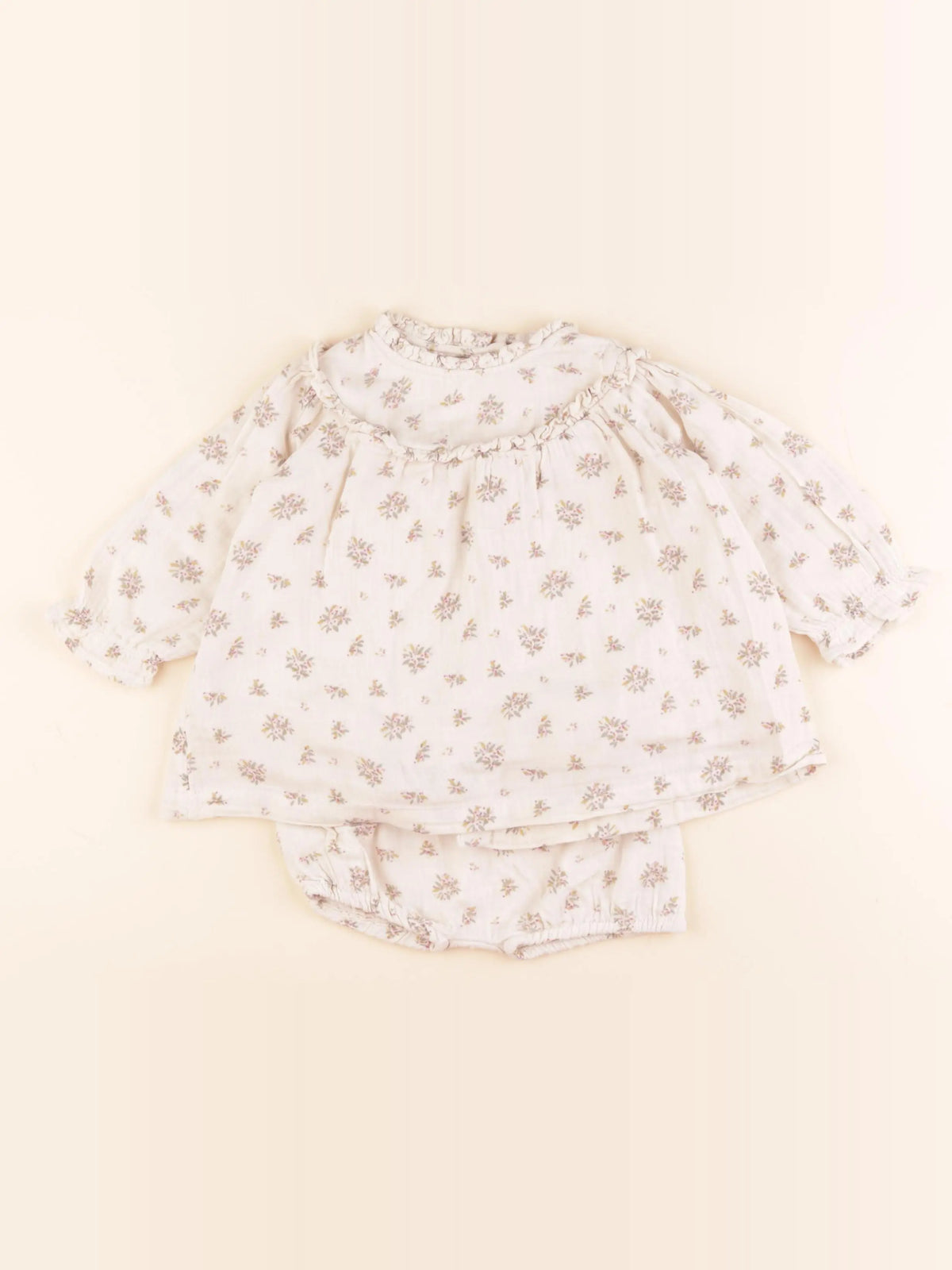 Vertbaudet - robe beige - 6 mois