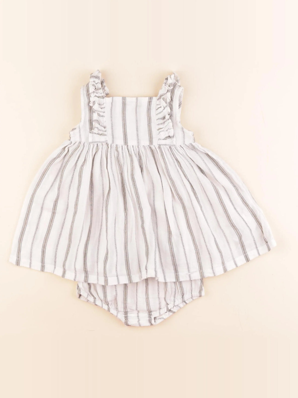 Vertbaudet - robe blanc, gris - 12 mois