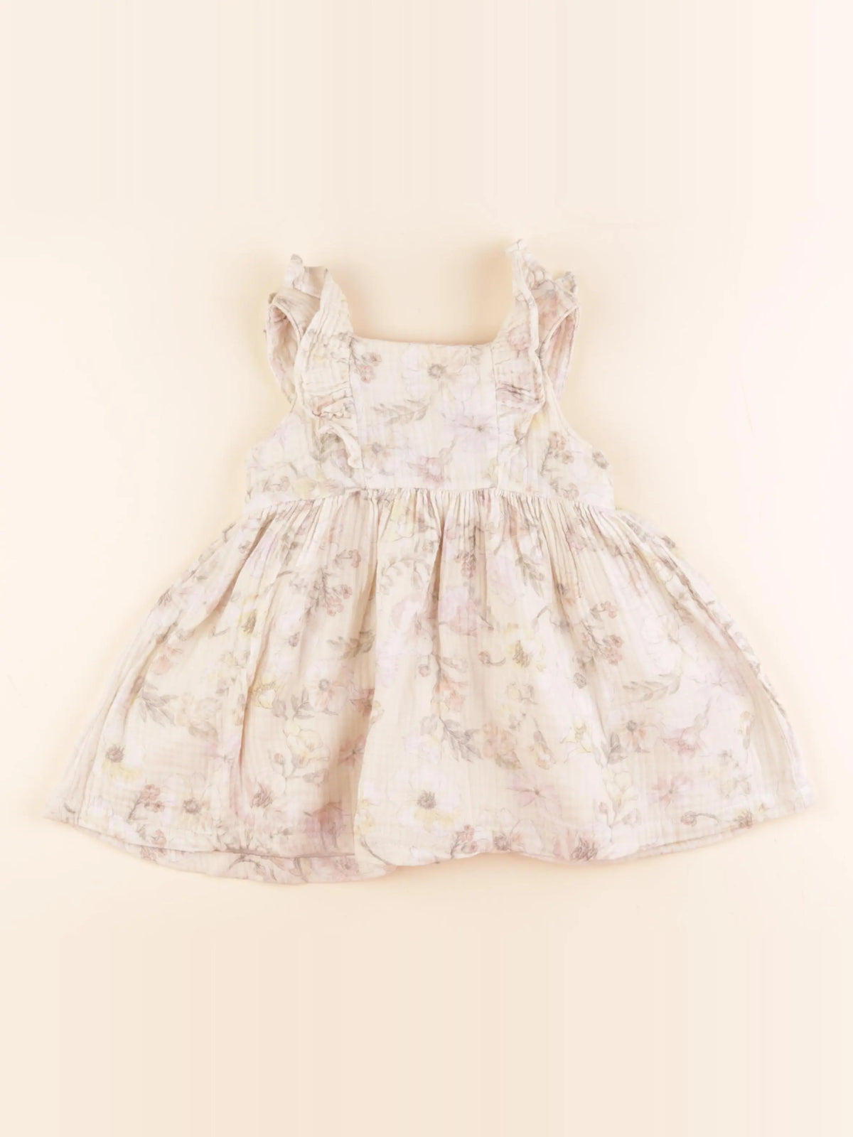 Vertbaudet - robe beige, jaune - 24 mois