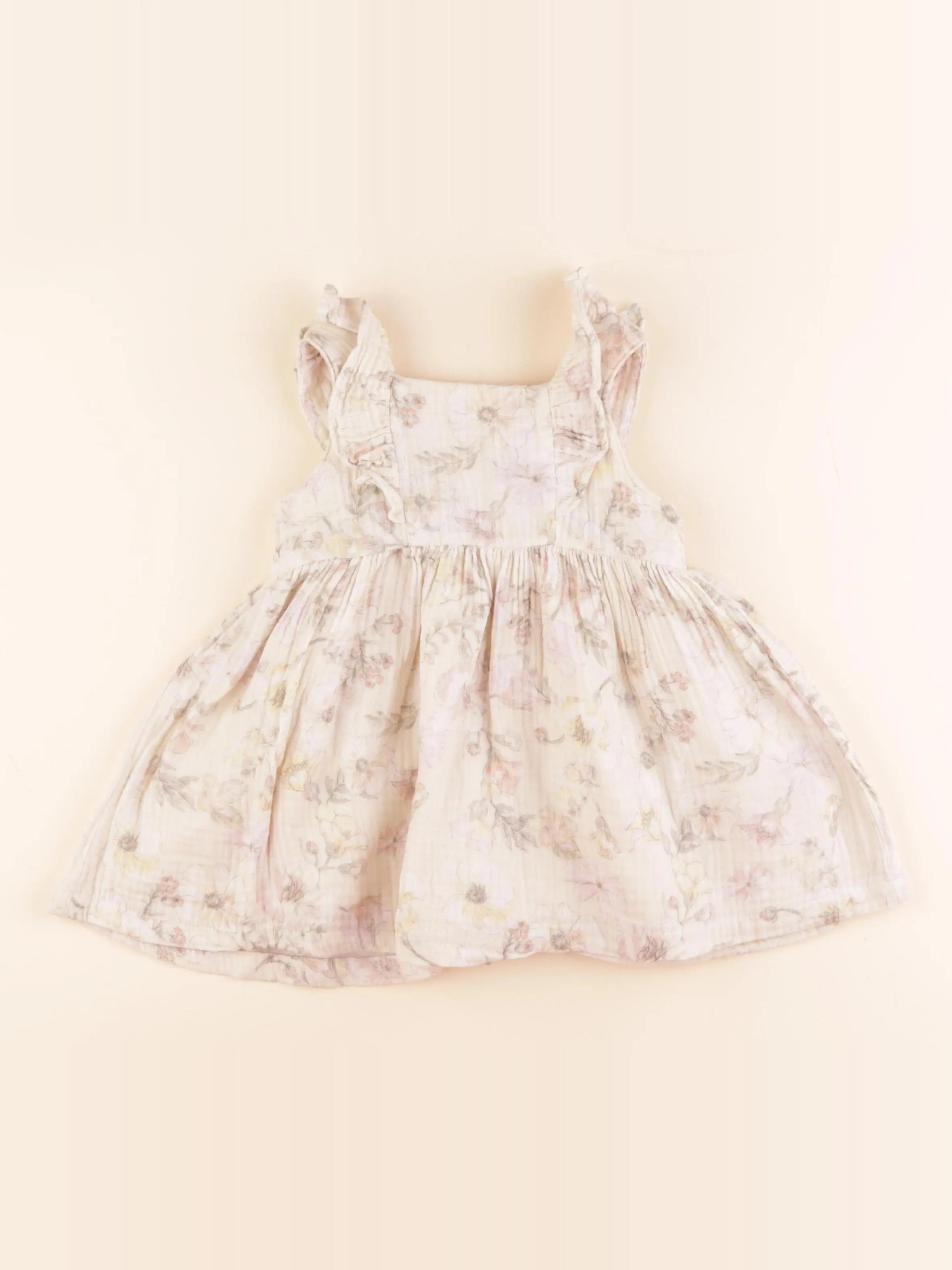 Vertbaudet - robe beige, jaune - 24 mois