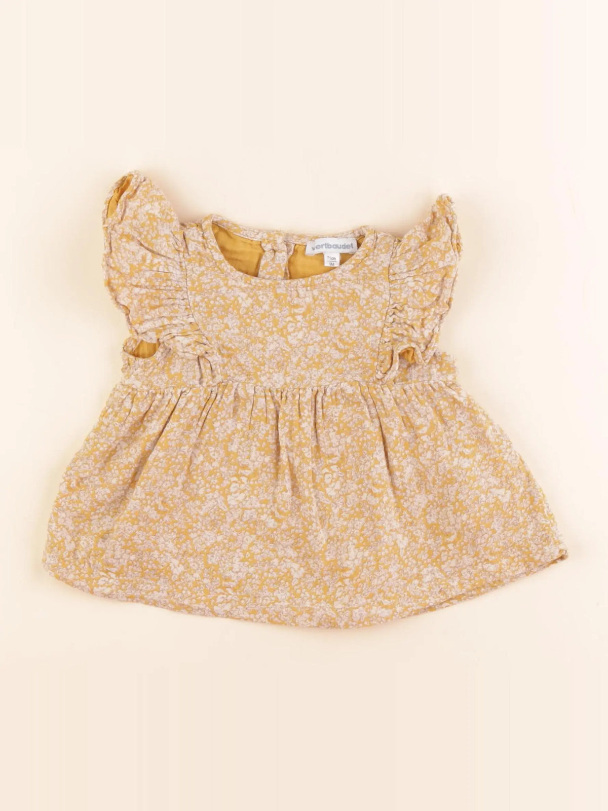 Vertbaudet - blouse jaune - 9 mois