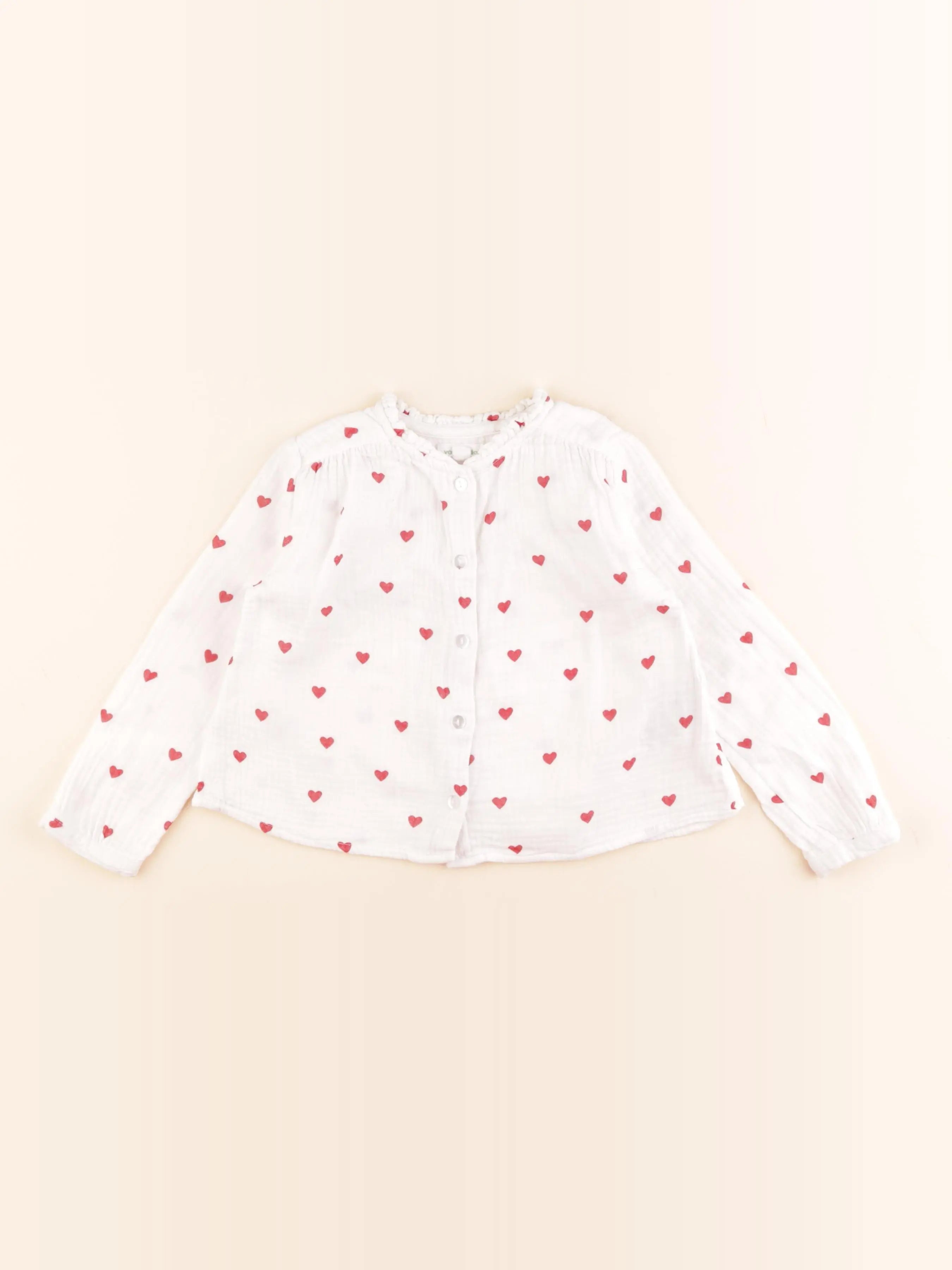 Vertbaudet - blouse rouge - 4 ans