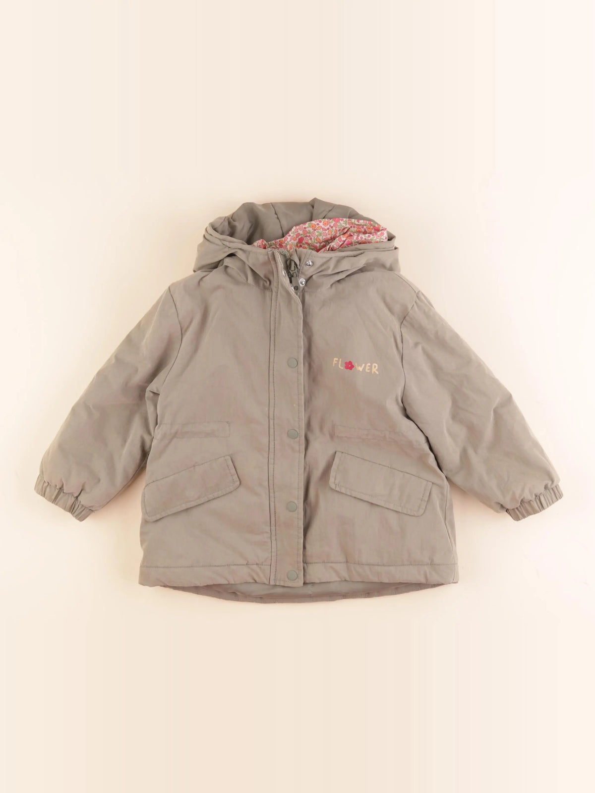 Vertbaudet - manteau doublure amovible vert - 3 ans
