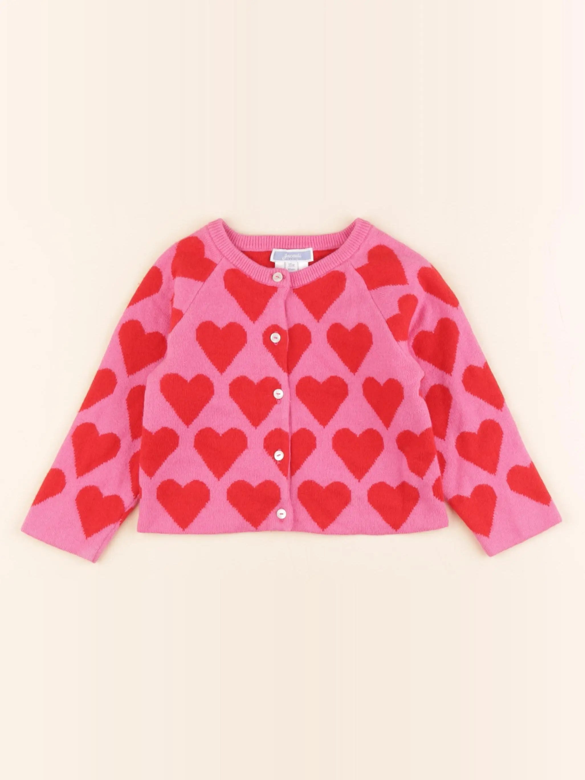 Jacadi - gilet rose, rouge - 18 mois