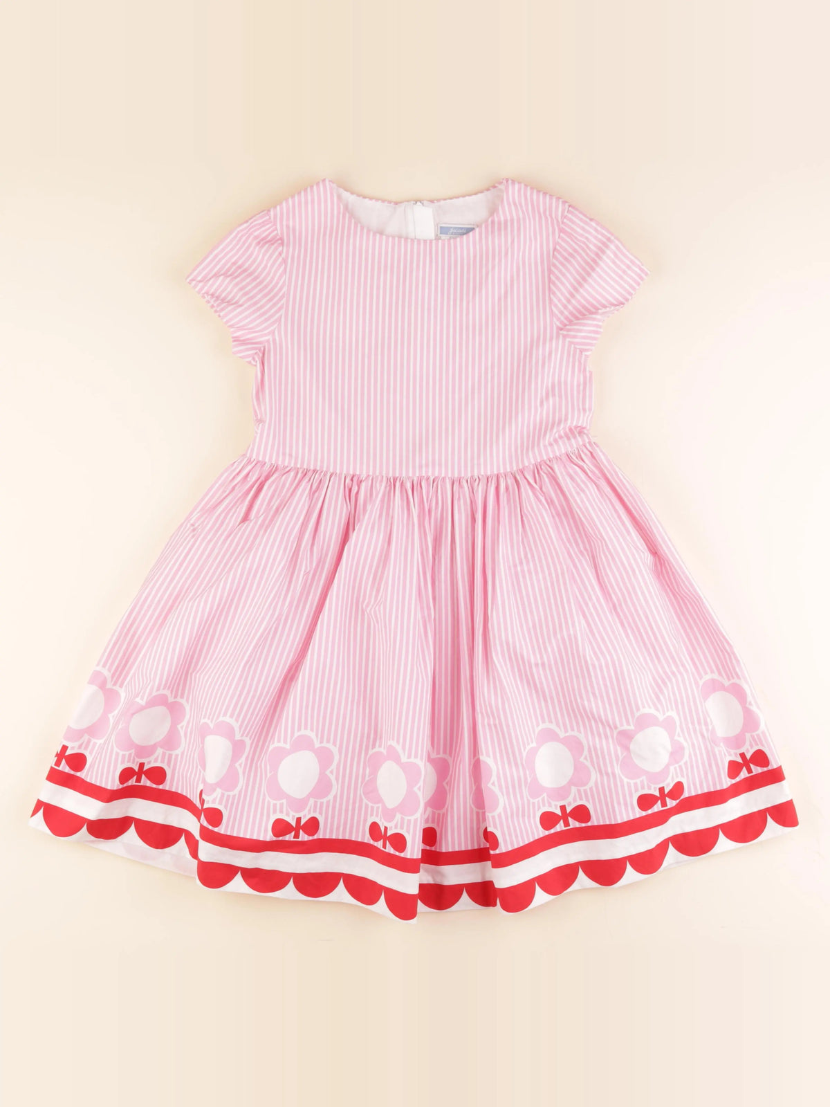 Jacadi - robe blanc, rose - 10 ans