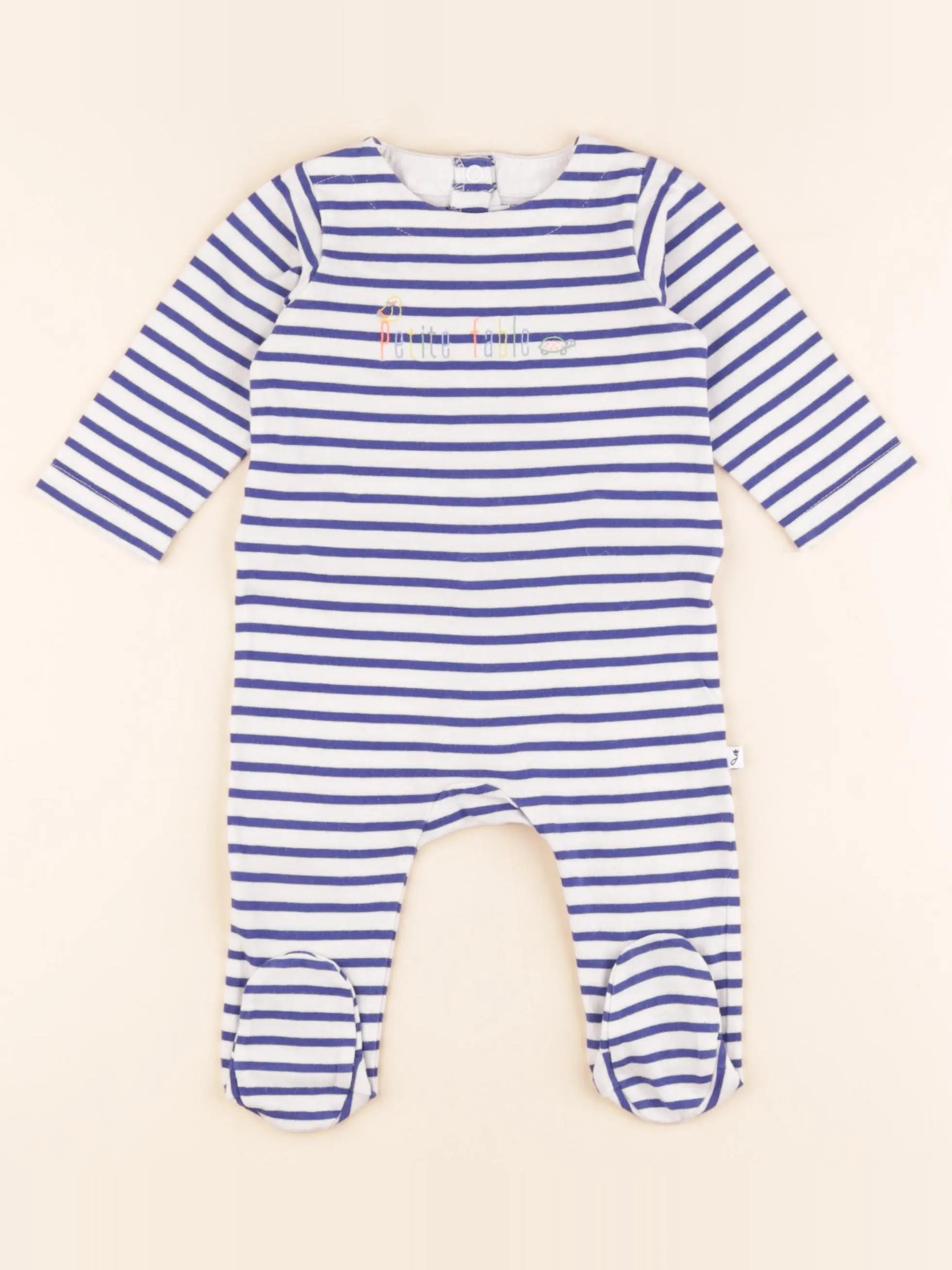 Jacadi - pyjama coton blanc, bleu - 6 mois