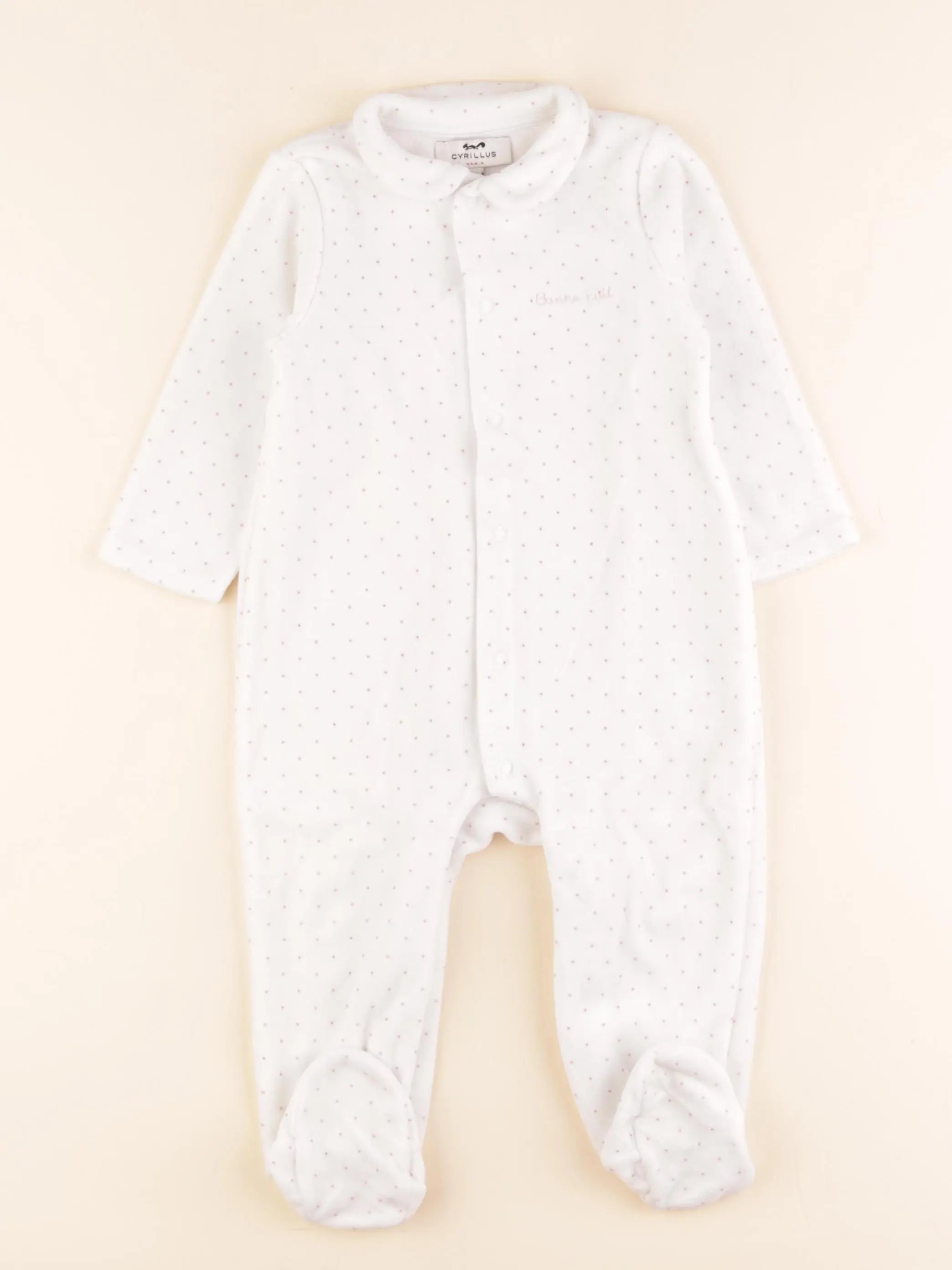 Cyrillus - pyjama velours blanc - 18 mois