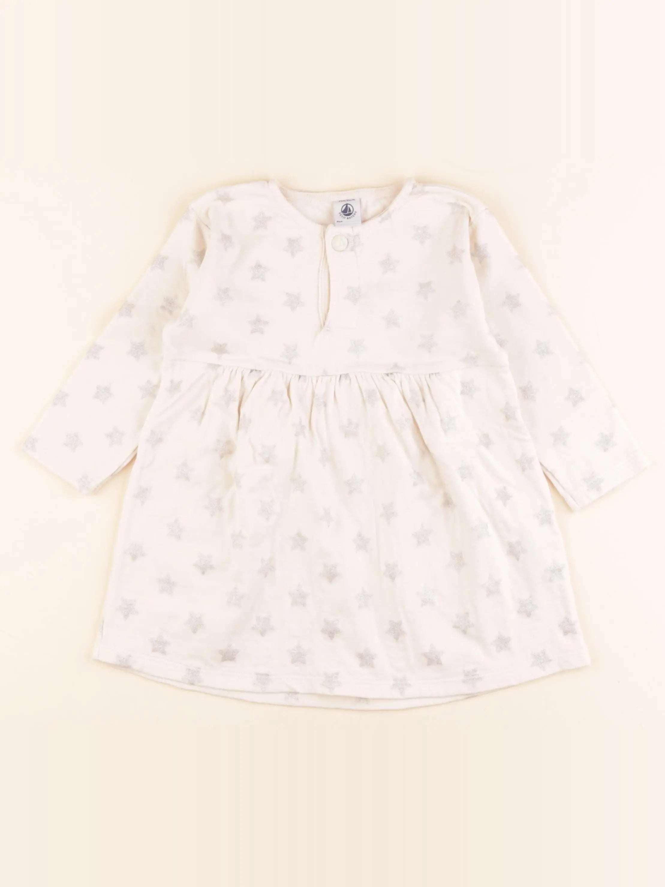 Petit Bateau - robe argent, beige - 24 mois