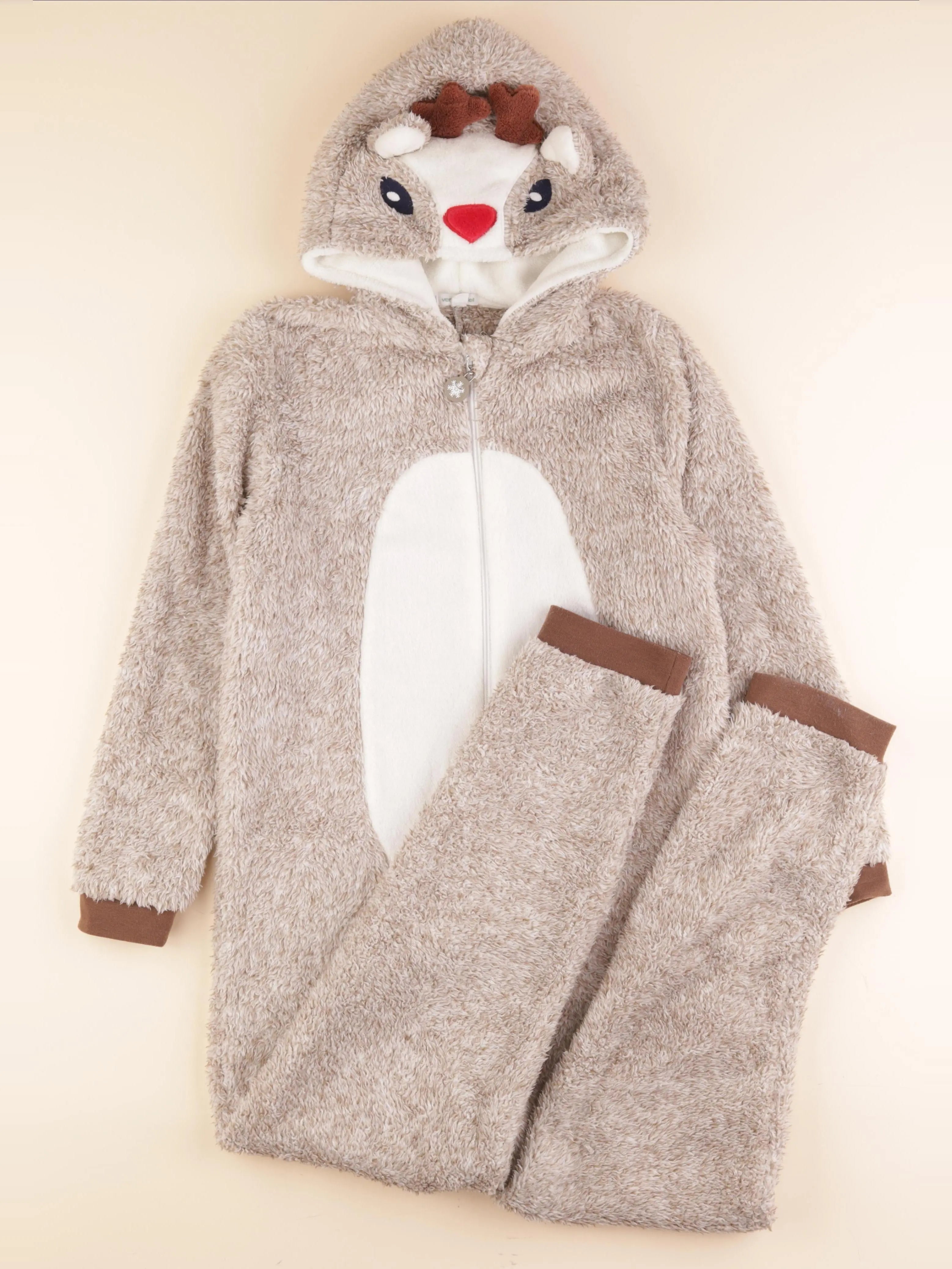 Vertbaudet - sur-pyjama marron, beige - 12 ans
