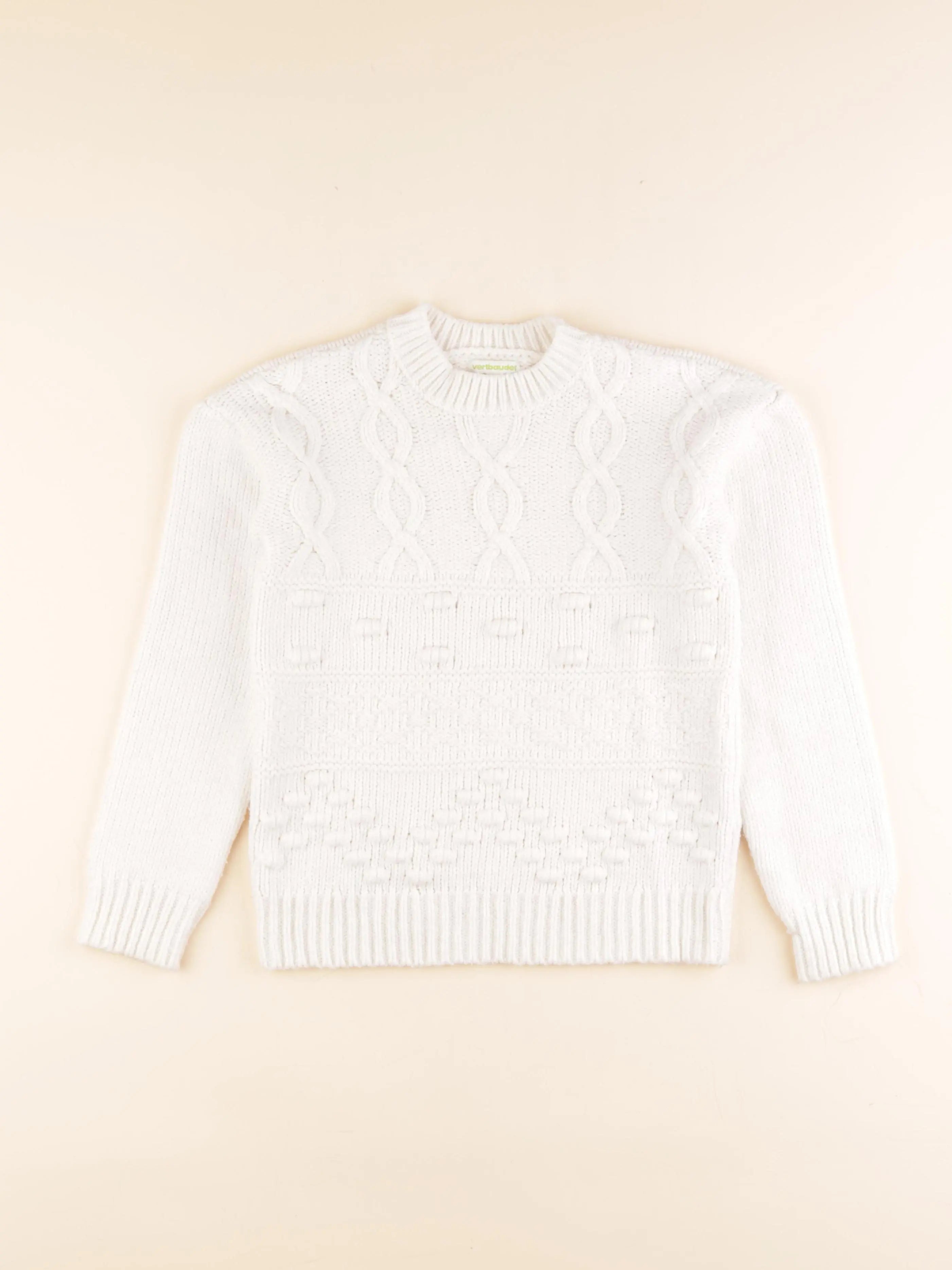 Vertbaudet - pull blanc - 10 ans