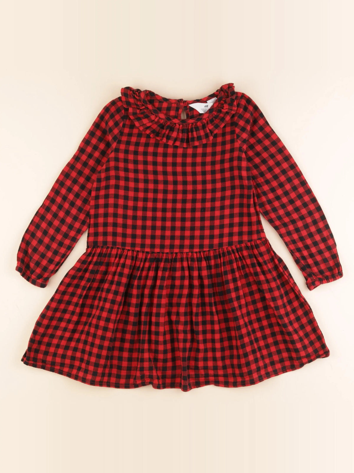 H&M - robe rouge, noir - 6/7 ans