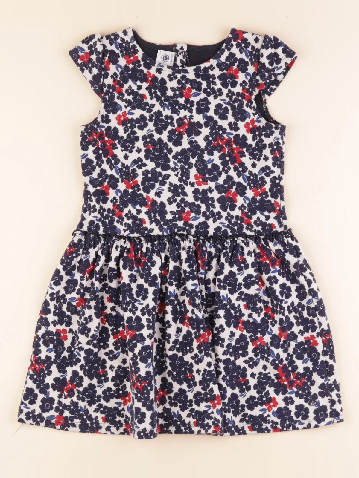 Petit Bateau - robe bleu, blanc - 8 ans