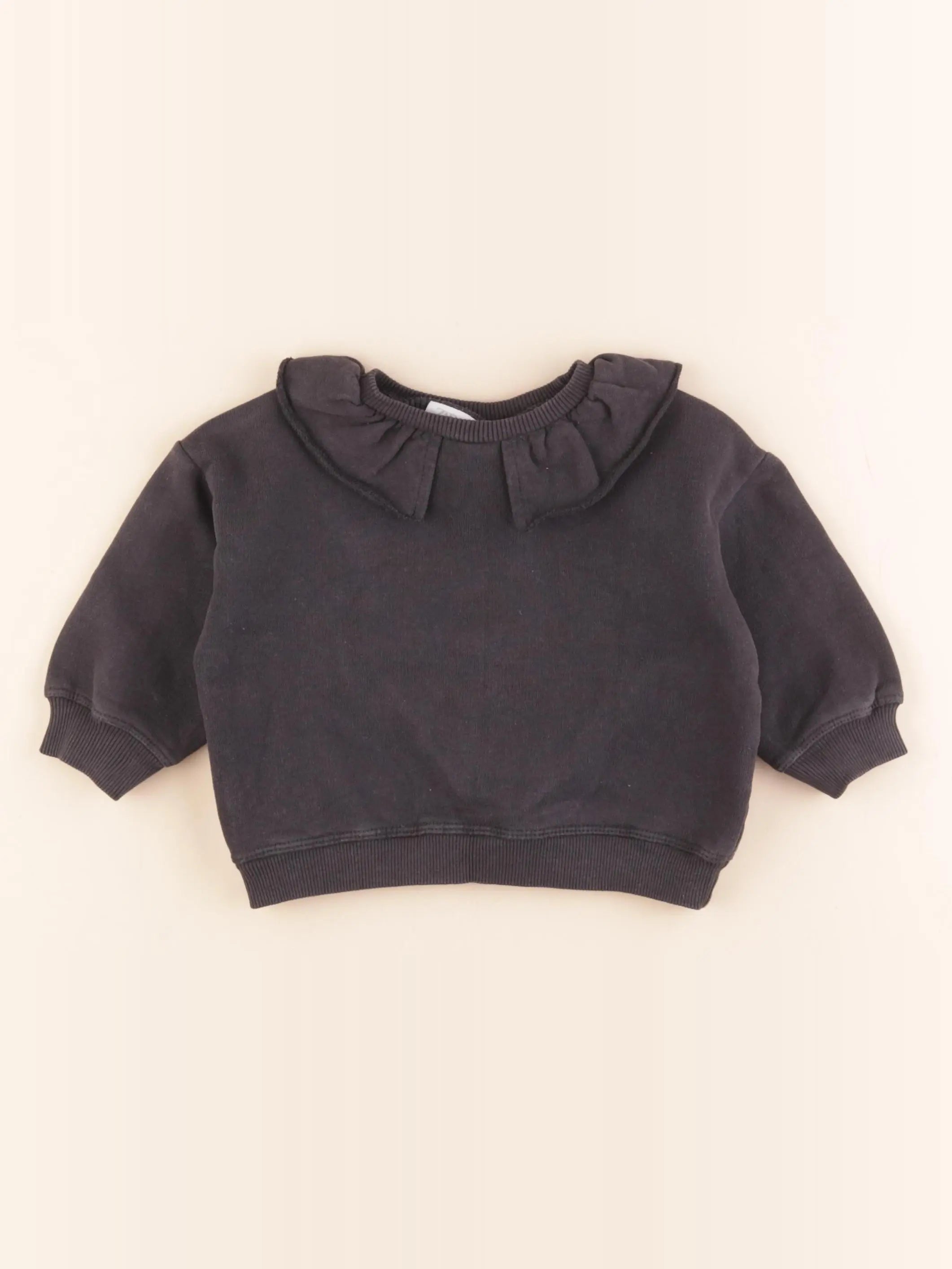 Zara - sweat gris - 6/9 mois