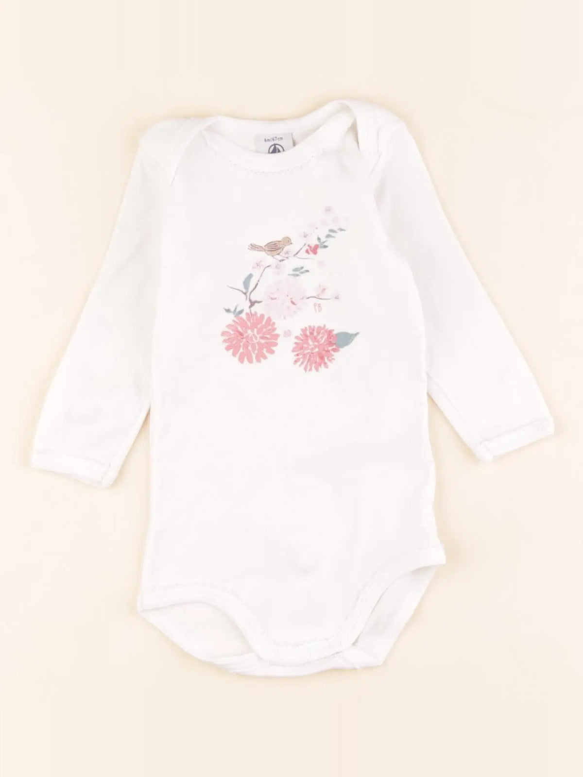 Petit Bateau - body blanc - 6 mois