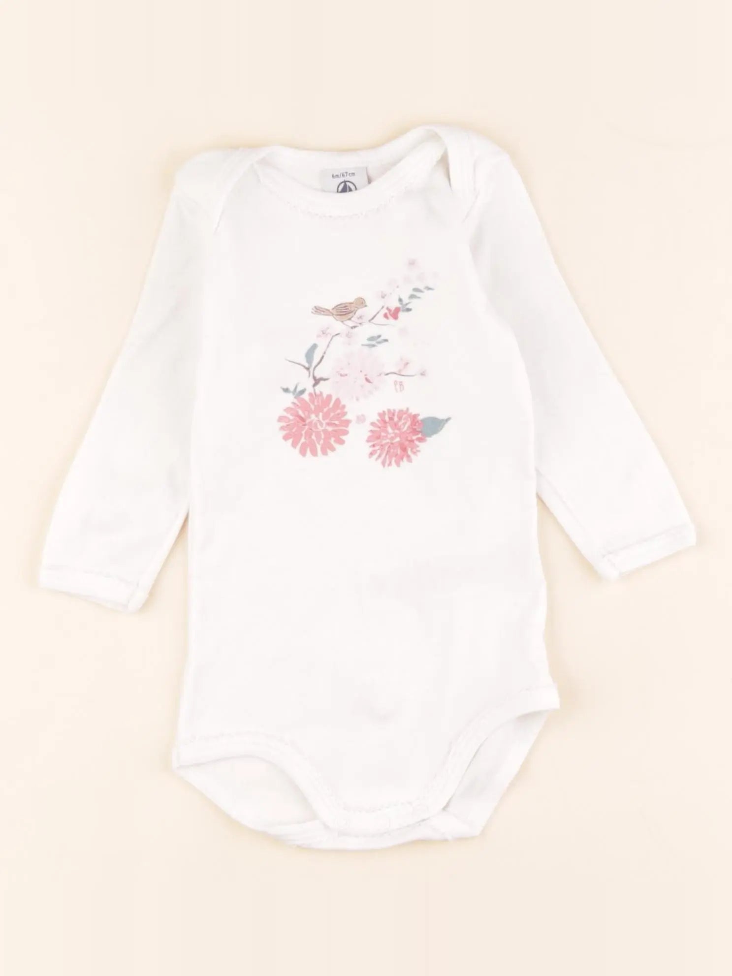 Petit Bateau - body blanc - 6 mois