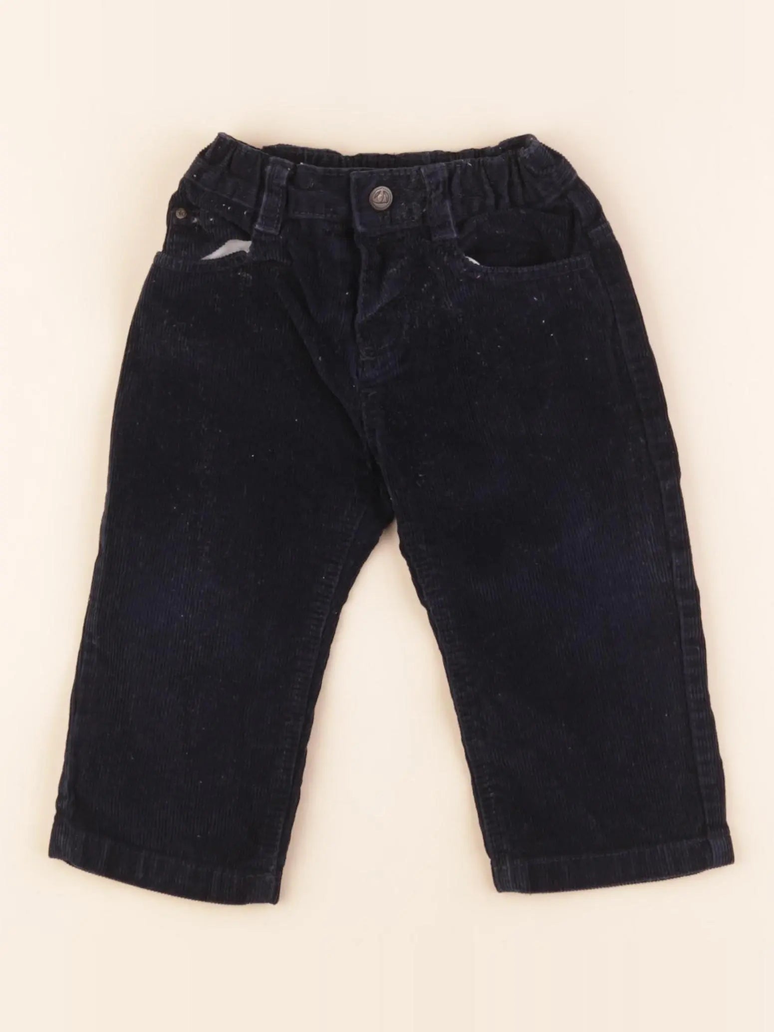 Petit Bateau - pantalon bleu - 12 mois