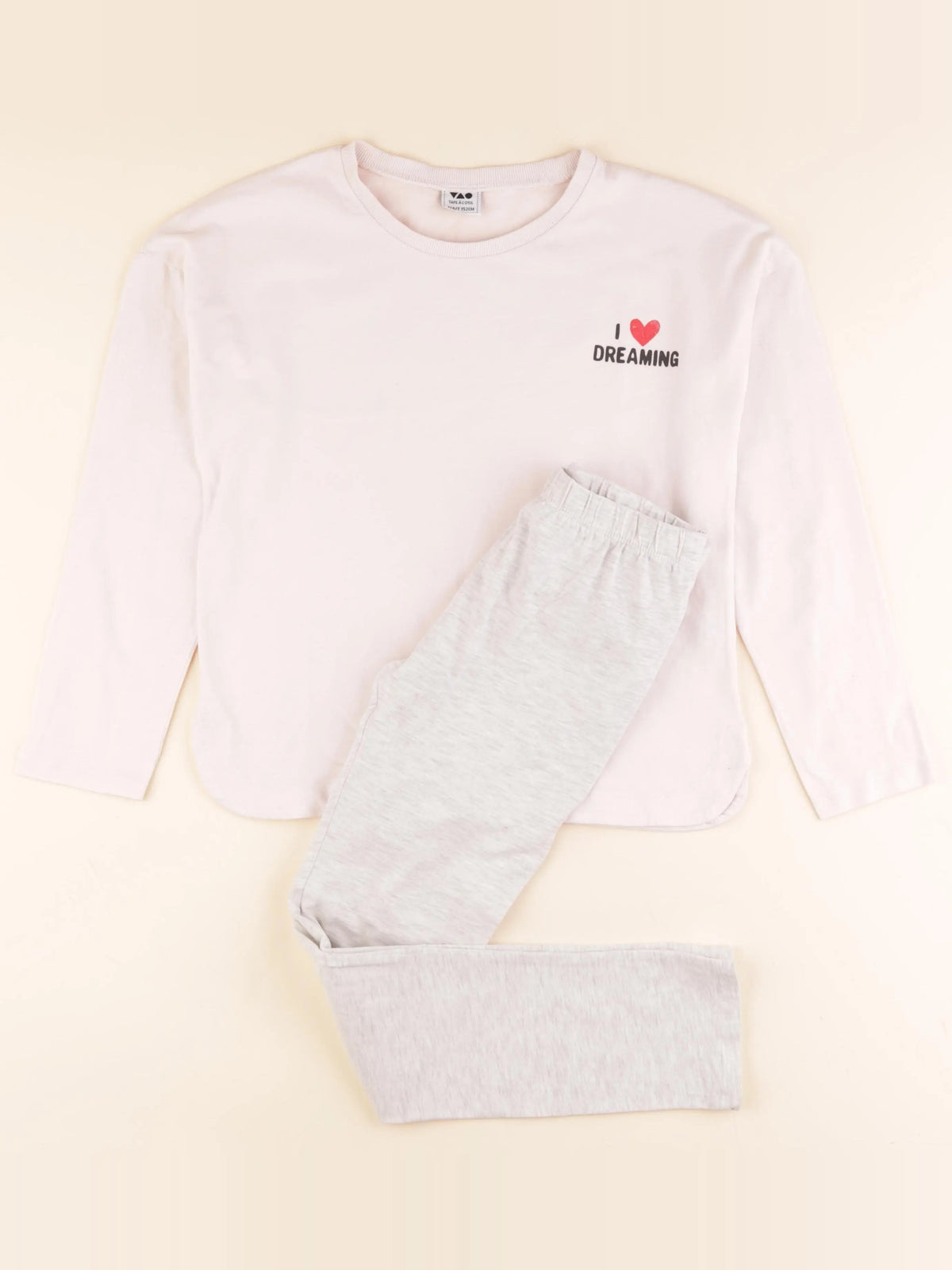 Tape à l'oeil - pyjama coton gris, rose - 12 ans