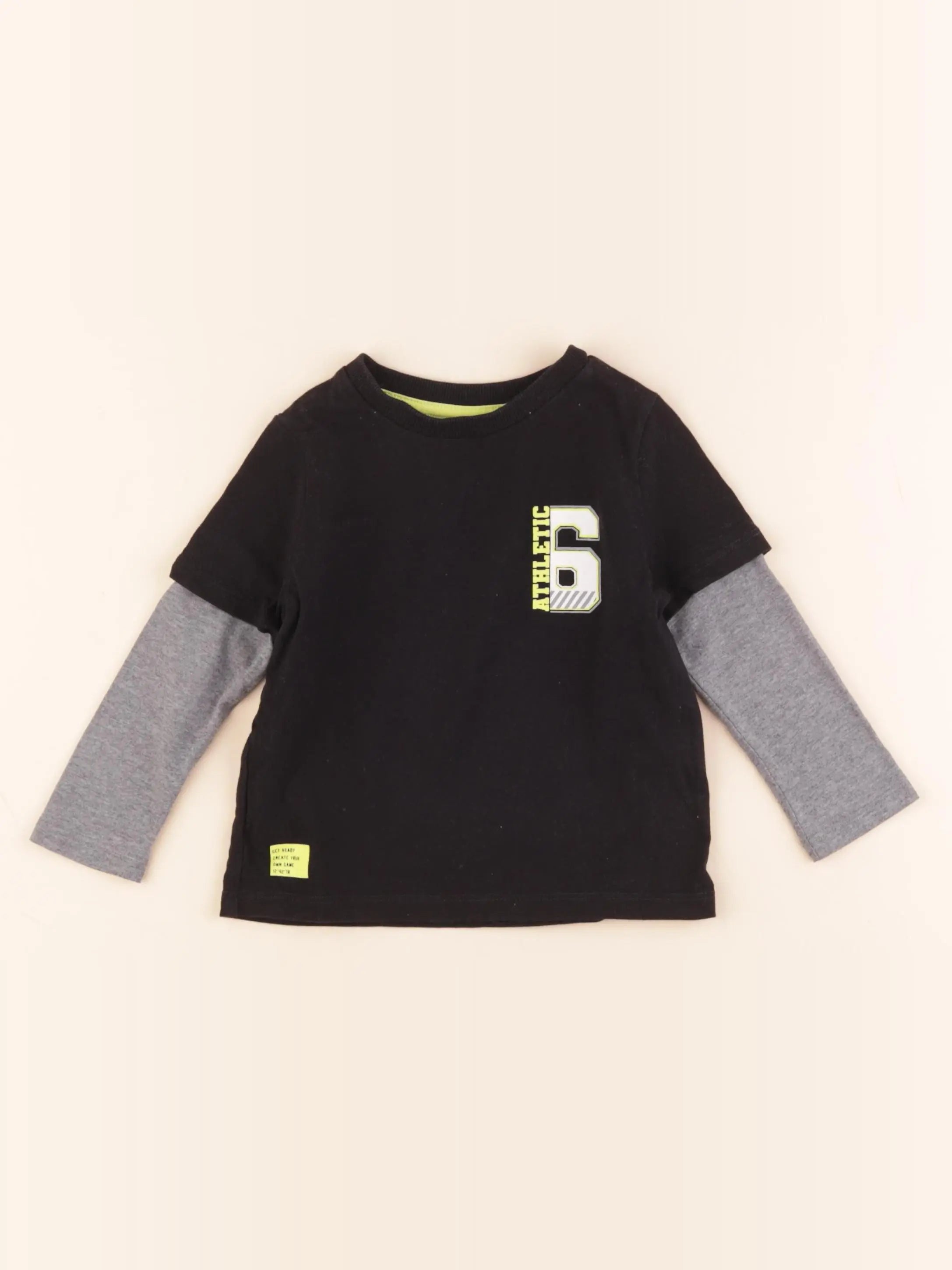 Vertbaudet - tee-shirt noir - 2 ans