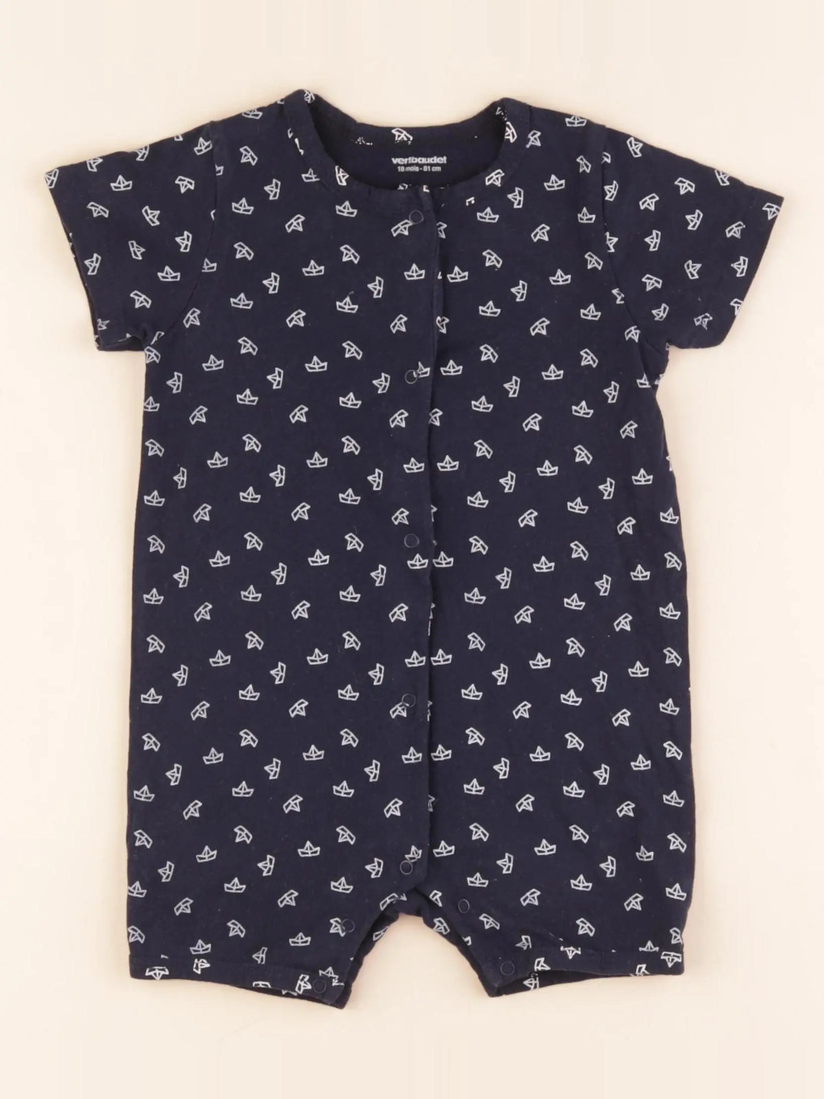 Vertbaudet - pyjama coton bleu - 18 mois
