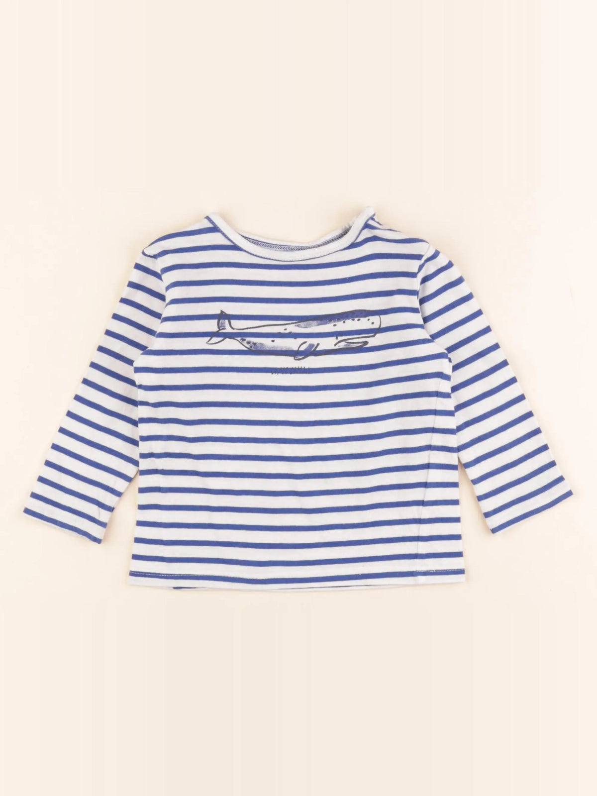 Boutchou - tee-shirt blanc, bleu - 18 mois