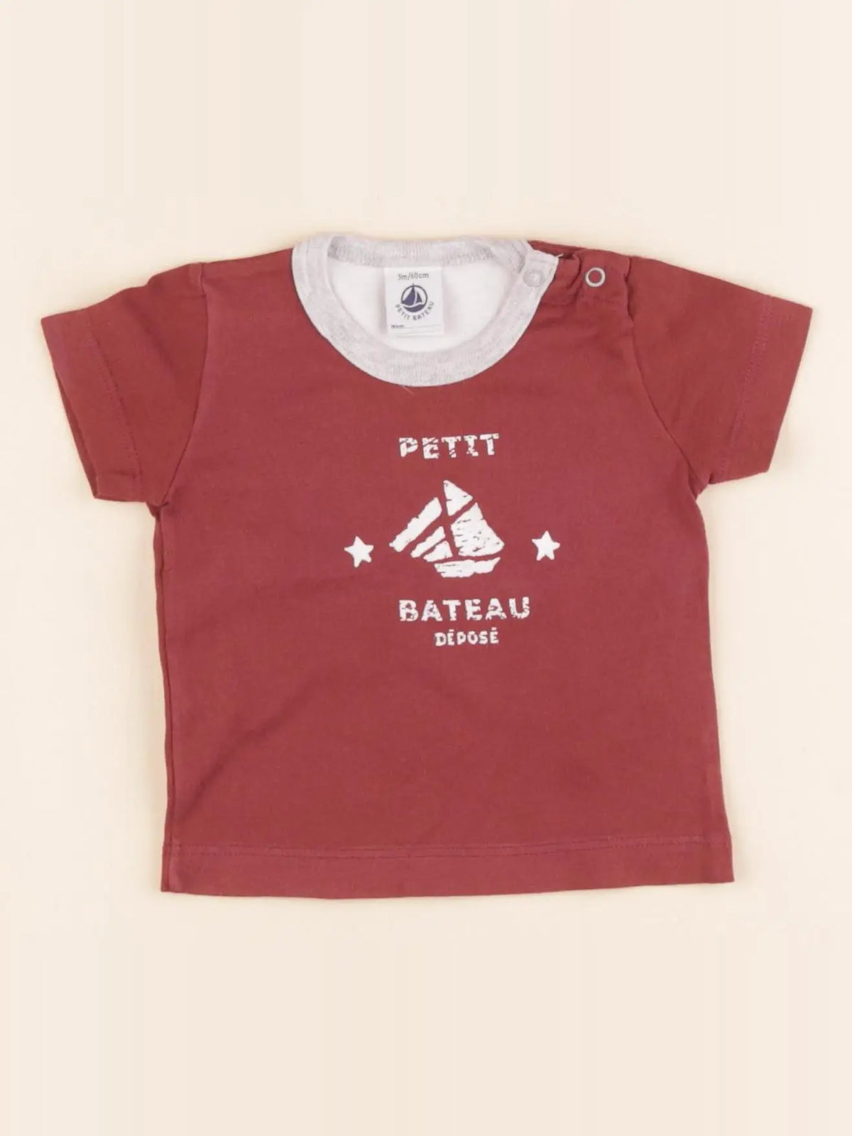 Petit Bateau - tee-shirt rouge - 3 mois