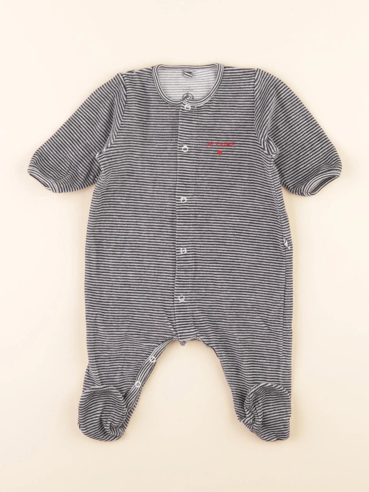 Pyjama velours noir, blanc