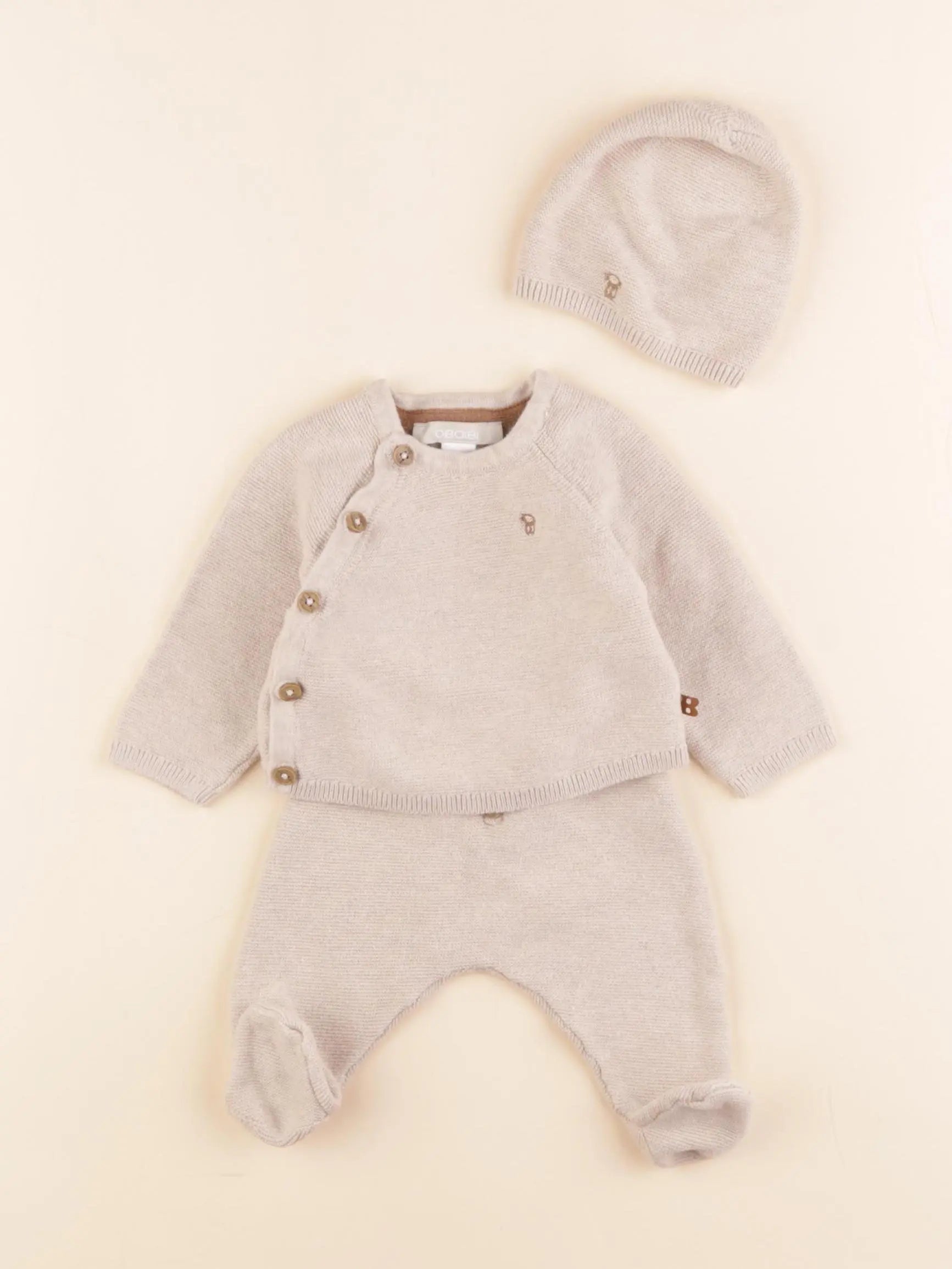 Obaïbi - ensemble beige - 1 mois