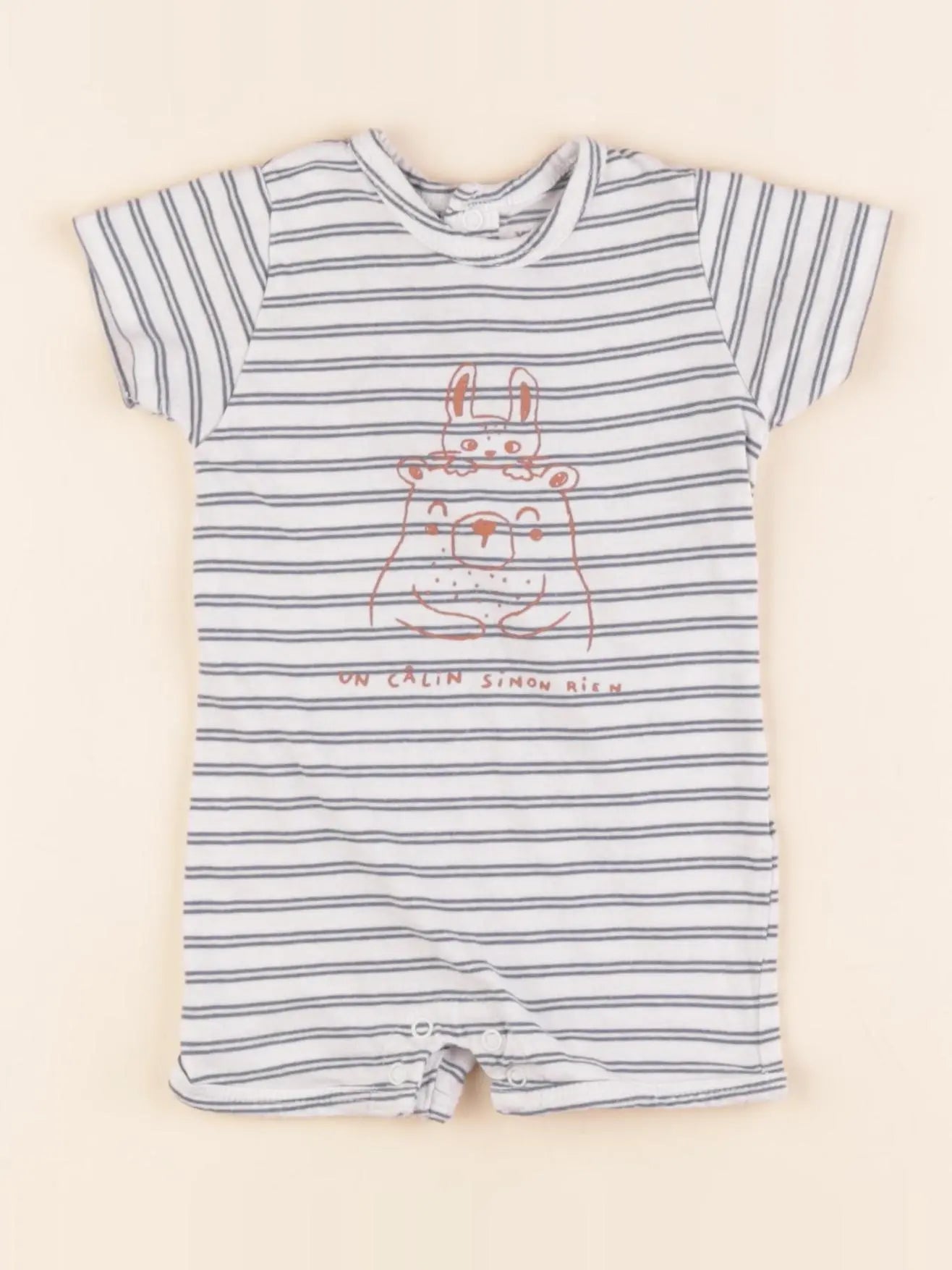 Vertbaudet - pyjama coton bleu - 3 mois