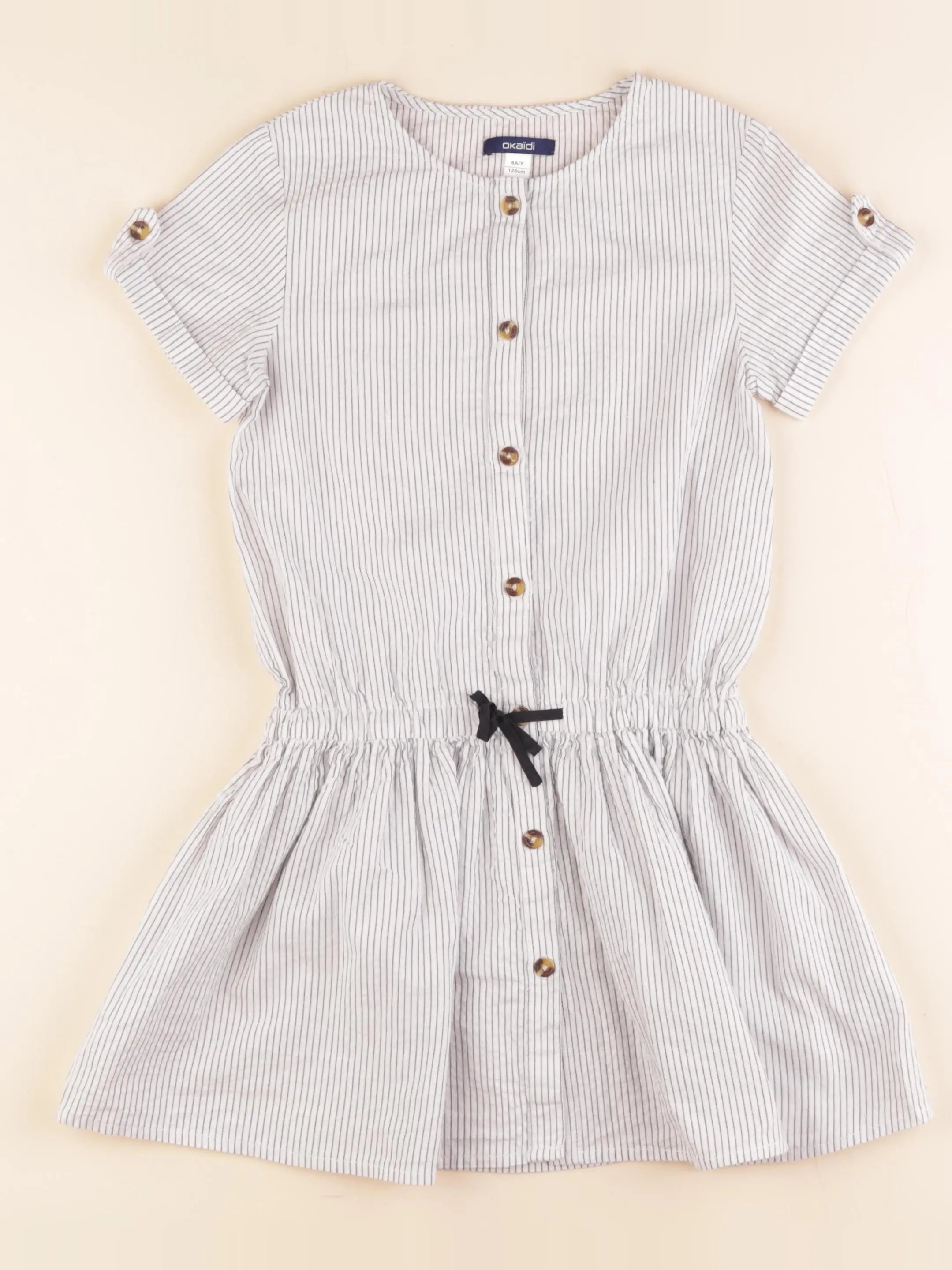 Okaidi - robe blanc, bleu - 8 ans