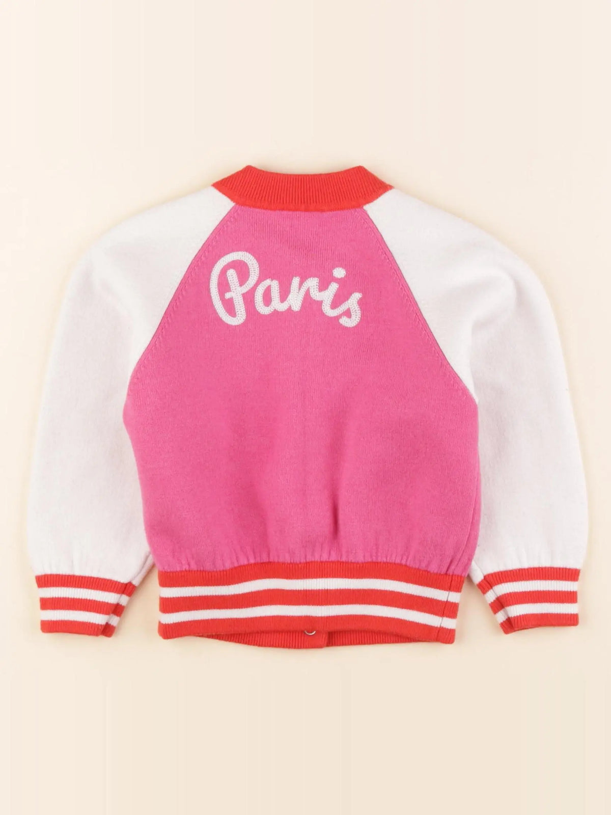 Jacadi - gilet imprimé au dos blanc, rose - 4 ans