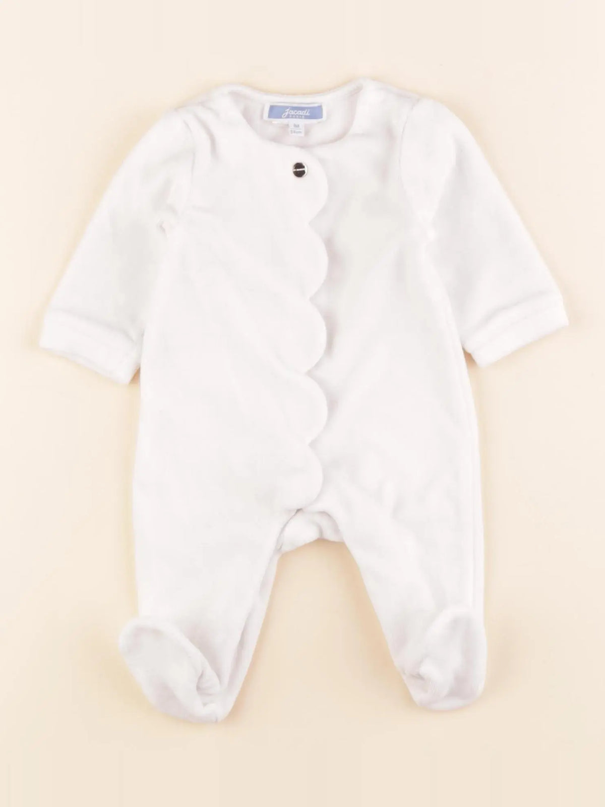 Jacadi - pyjama velours blanc - 1 mois