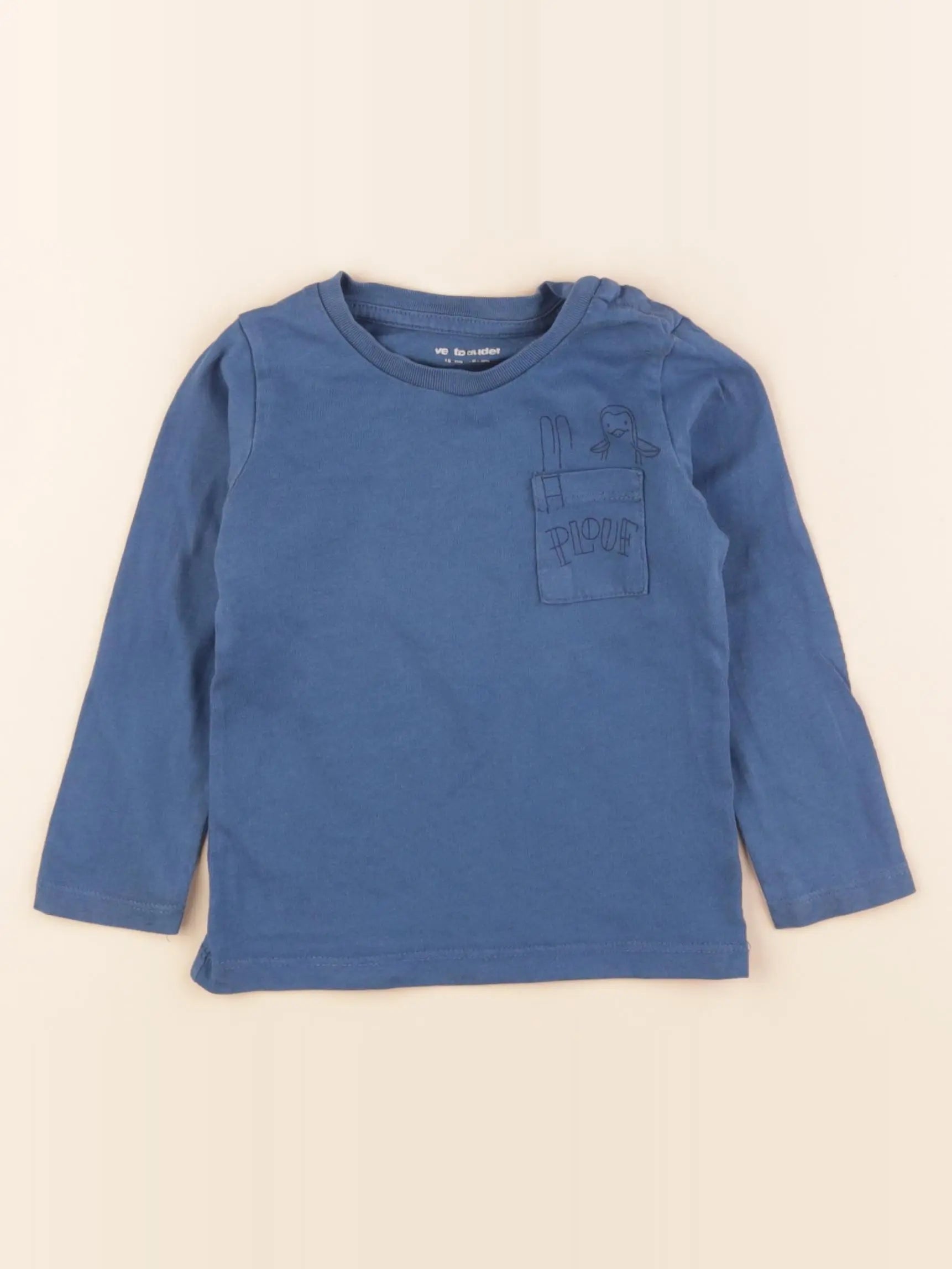 Vertbaudet - tee-shirt bleu - 18 mois