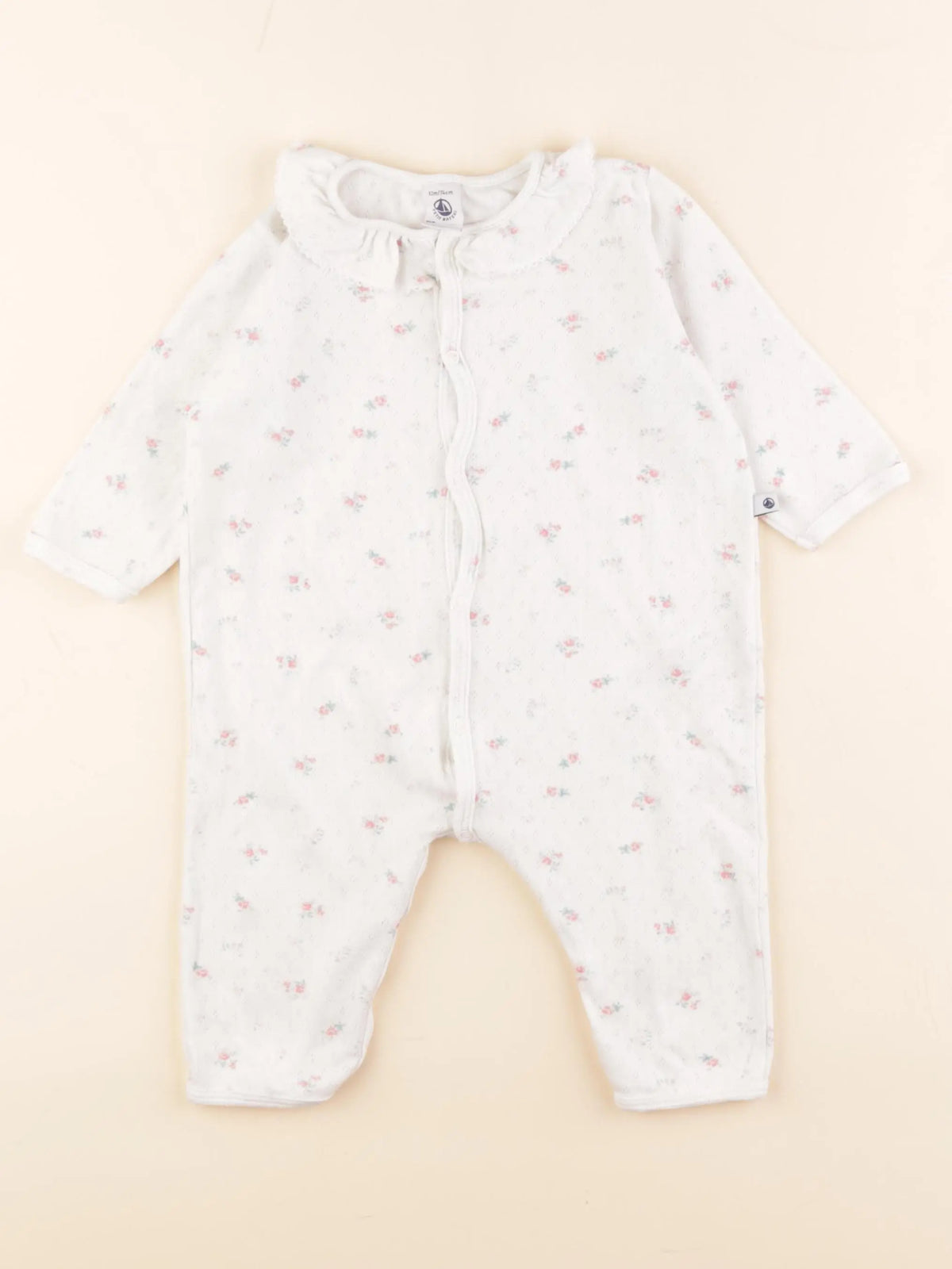 Petit Bateau - pyjama coton blanc - 12 mois