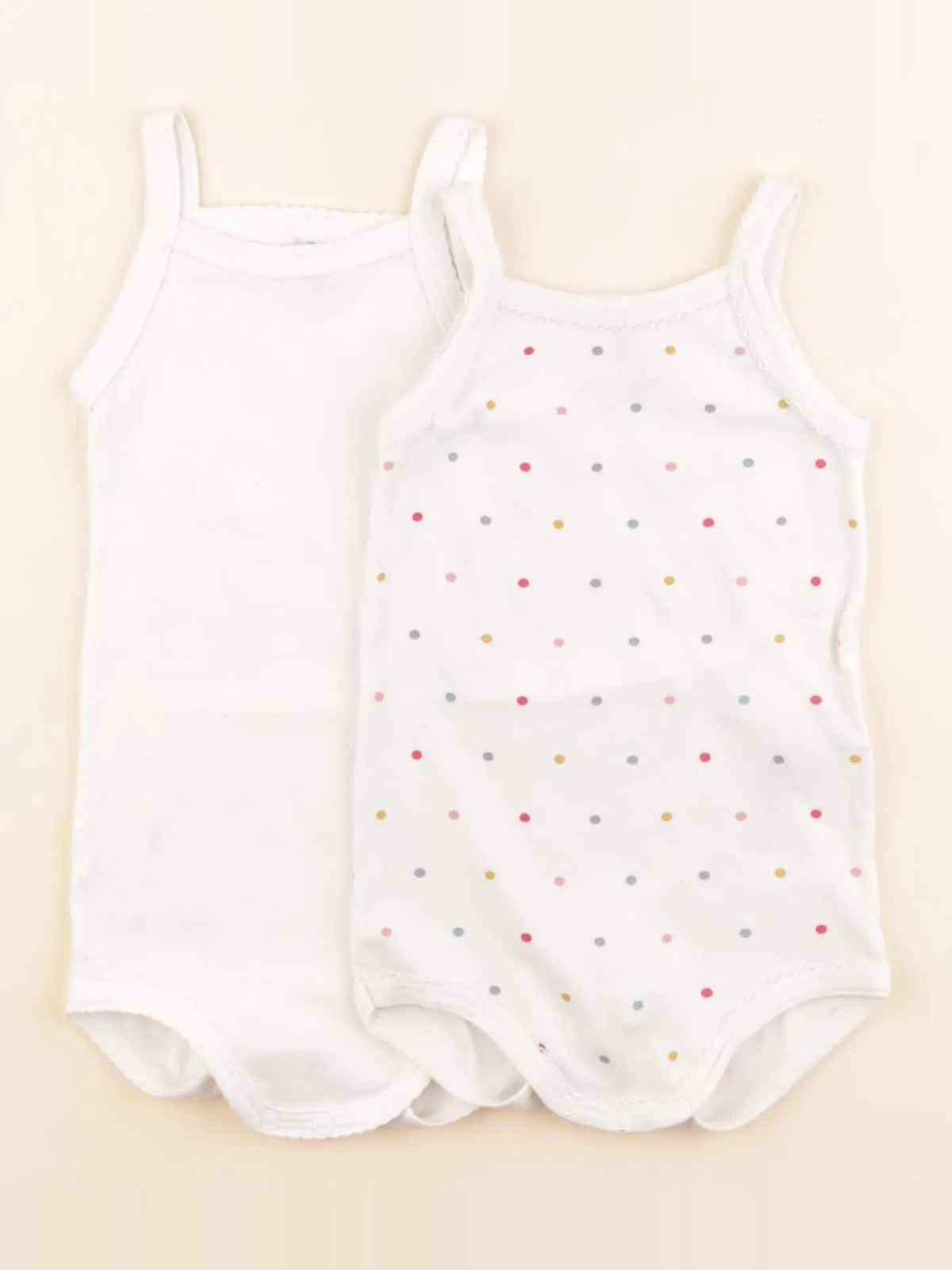 Petit Bateau - lot de 2 bodies en coton blanc - 12 mois
