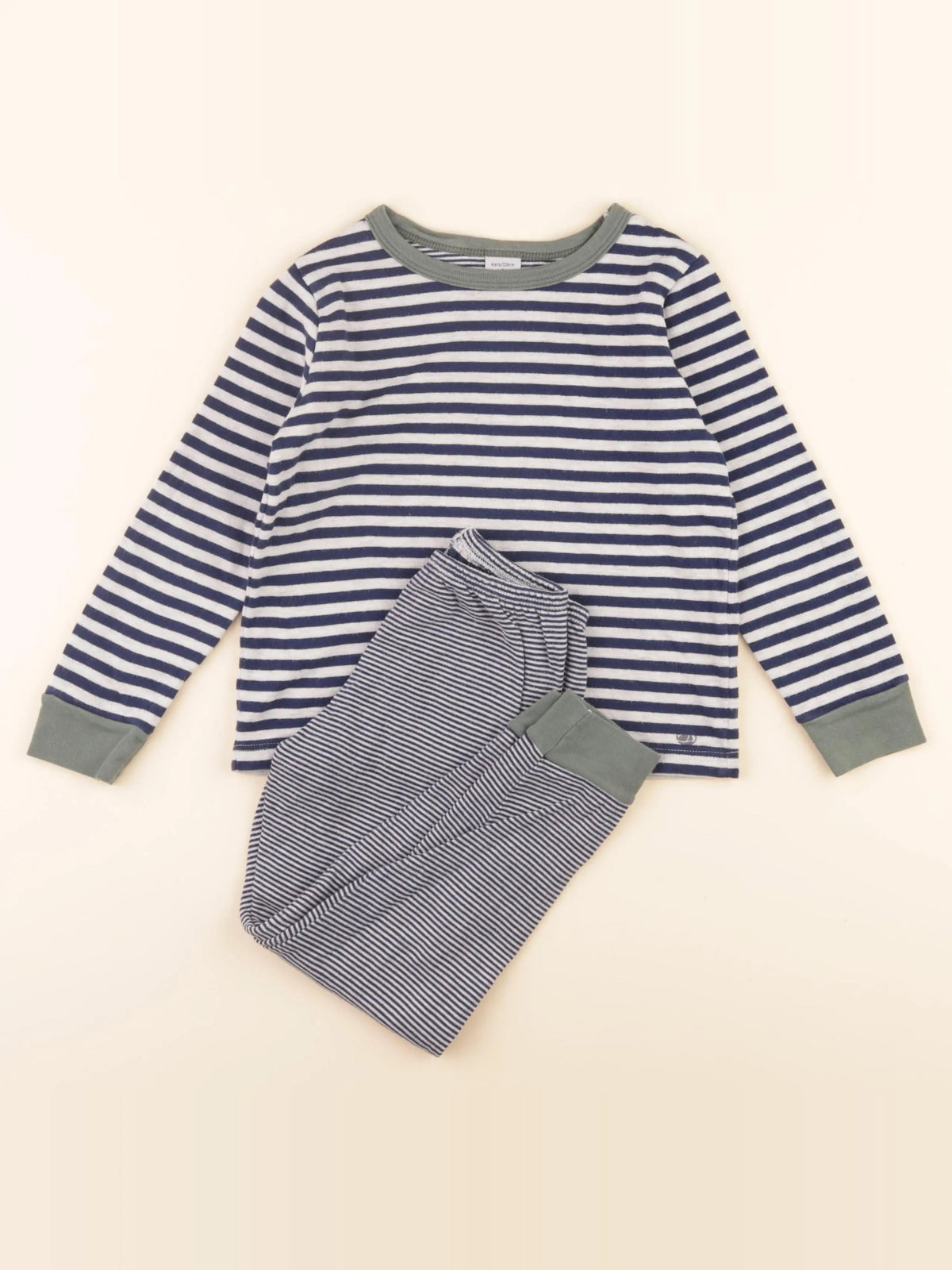 Pyjama coton bleu, blanc
