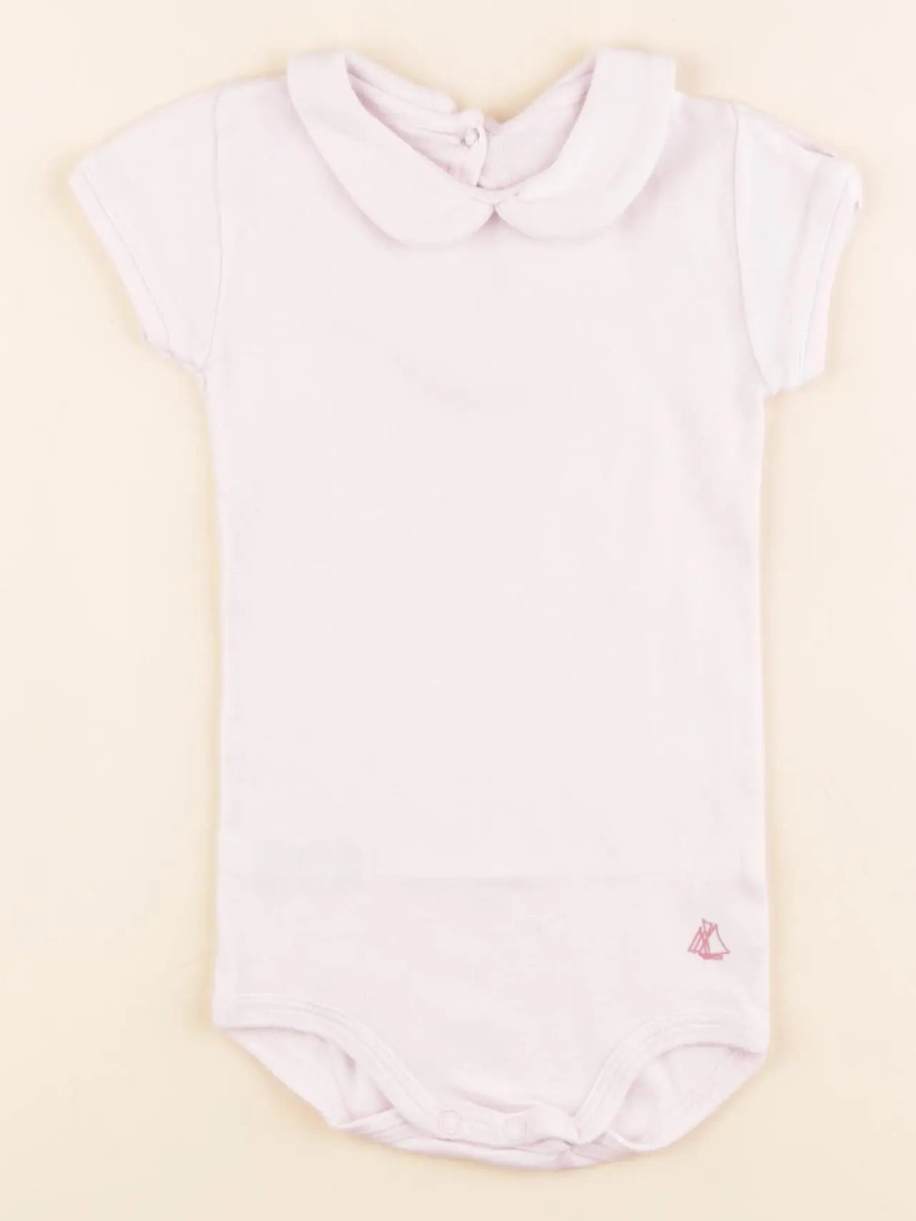 Petit Bateau - body à col rose - 12 mois