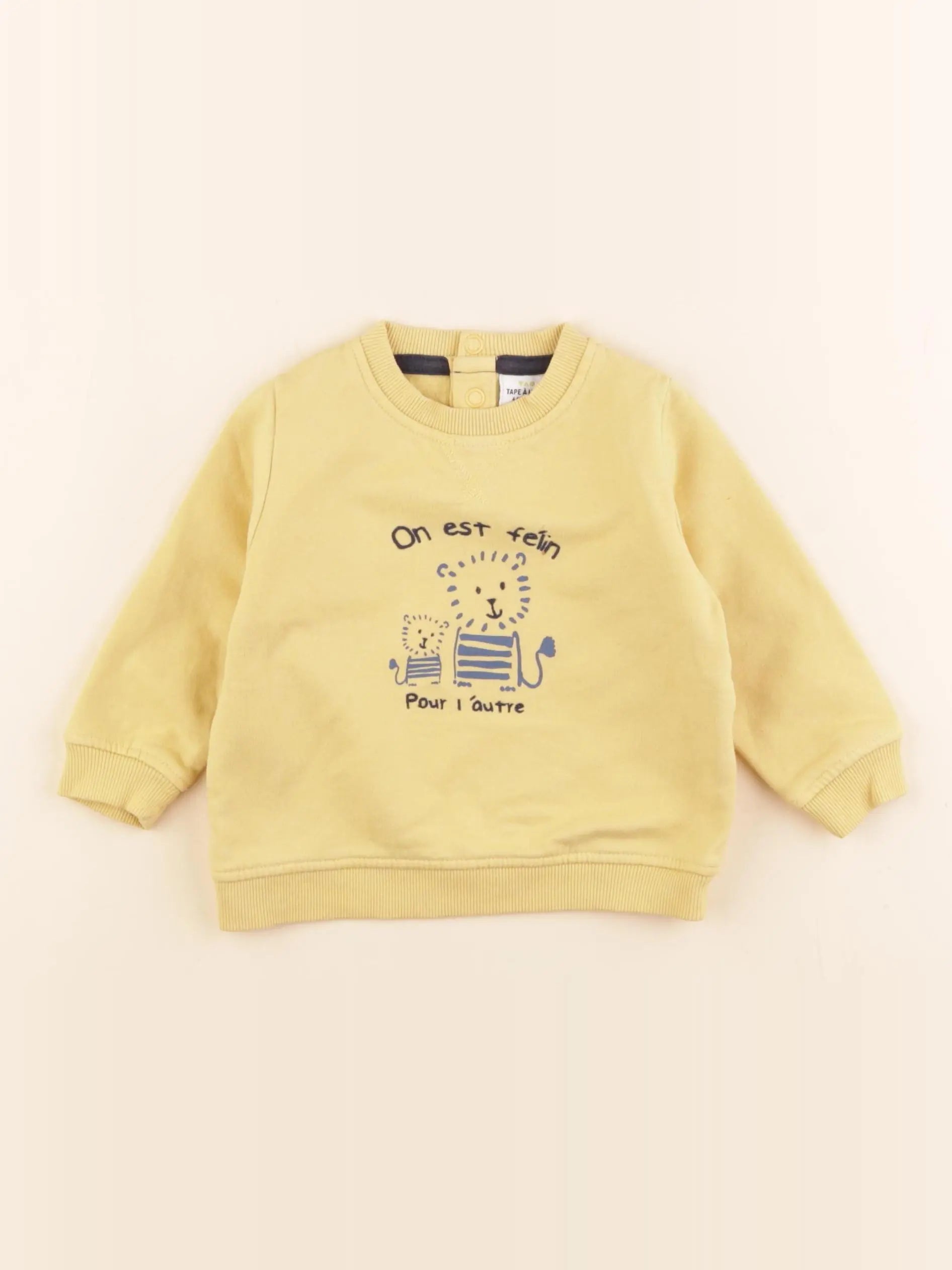 Tape à l'oeil - sweat jaune - 6 mois
