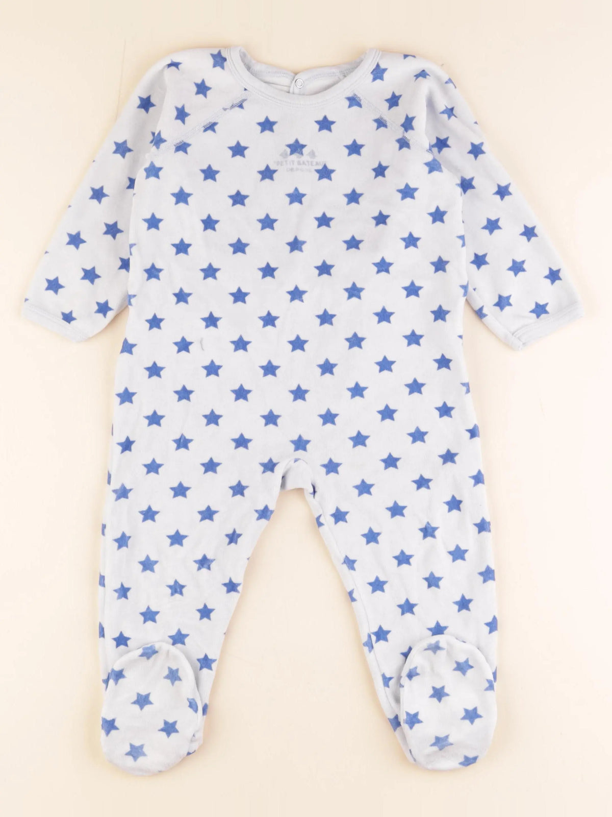 Petit Bateau - pyjama velours bleu - 24 mois