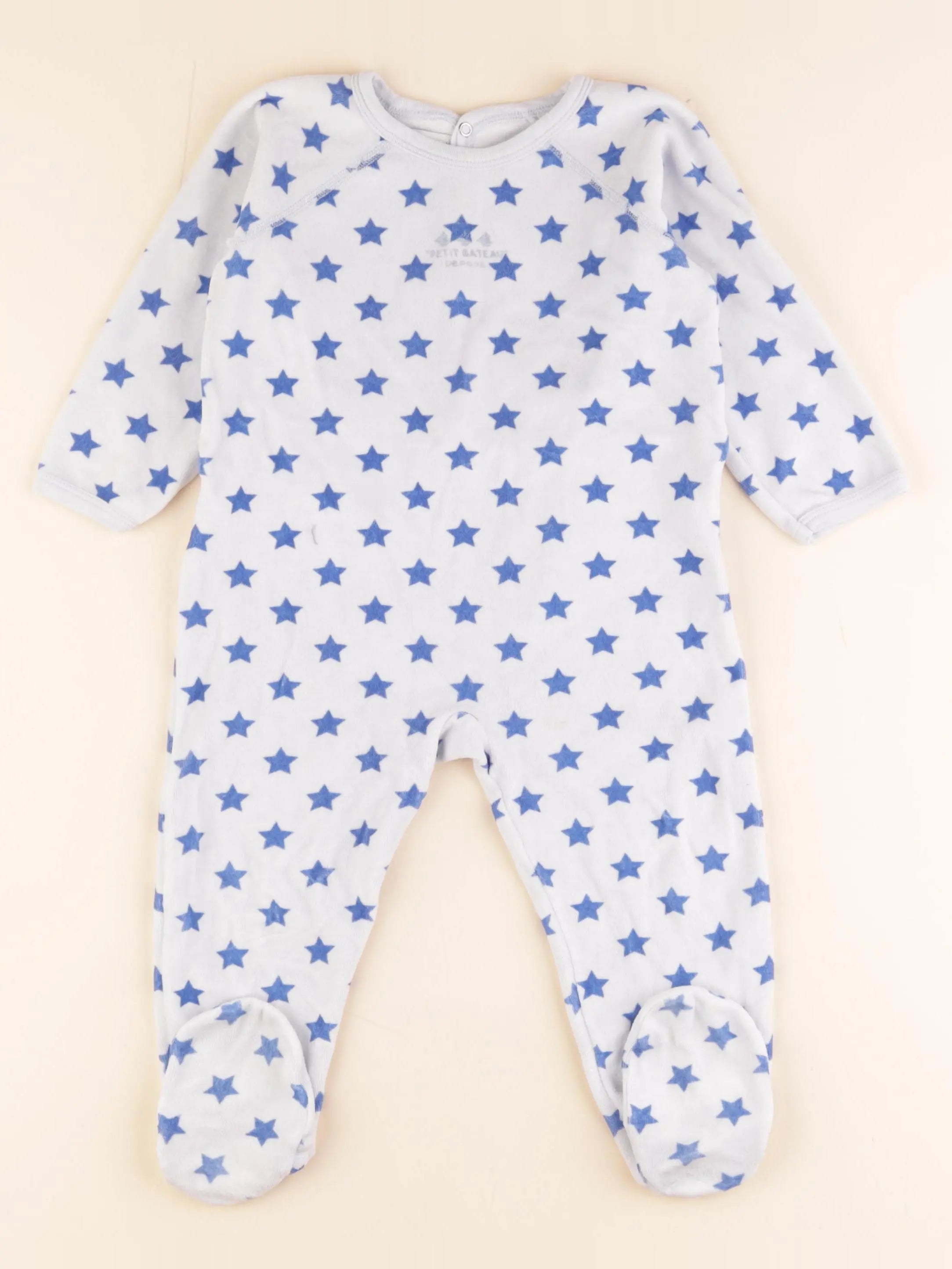 Petit Bateau - pyjama velours bleu - 24 mois