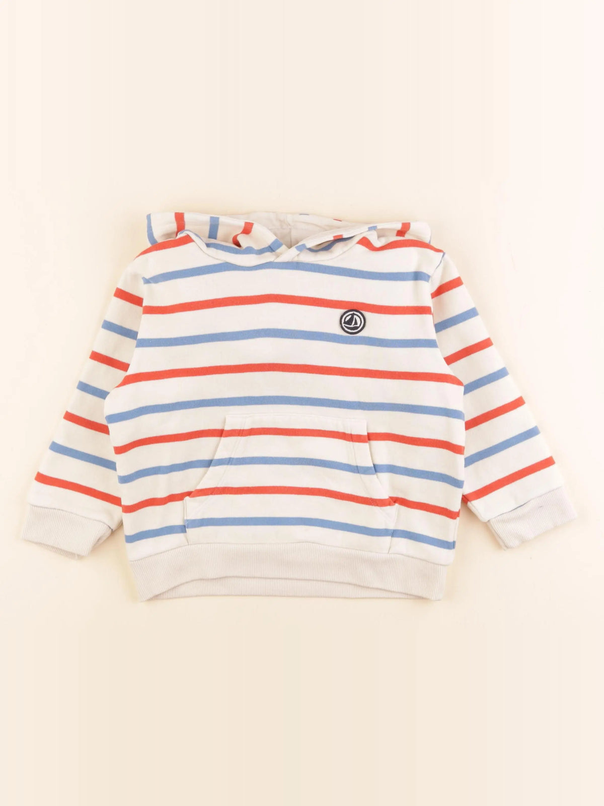 Petit Bateau - sweat bleu, rouge - 4 ans