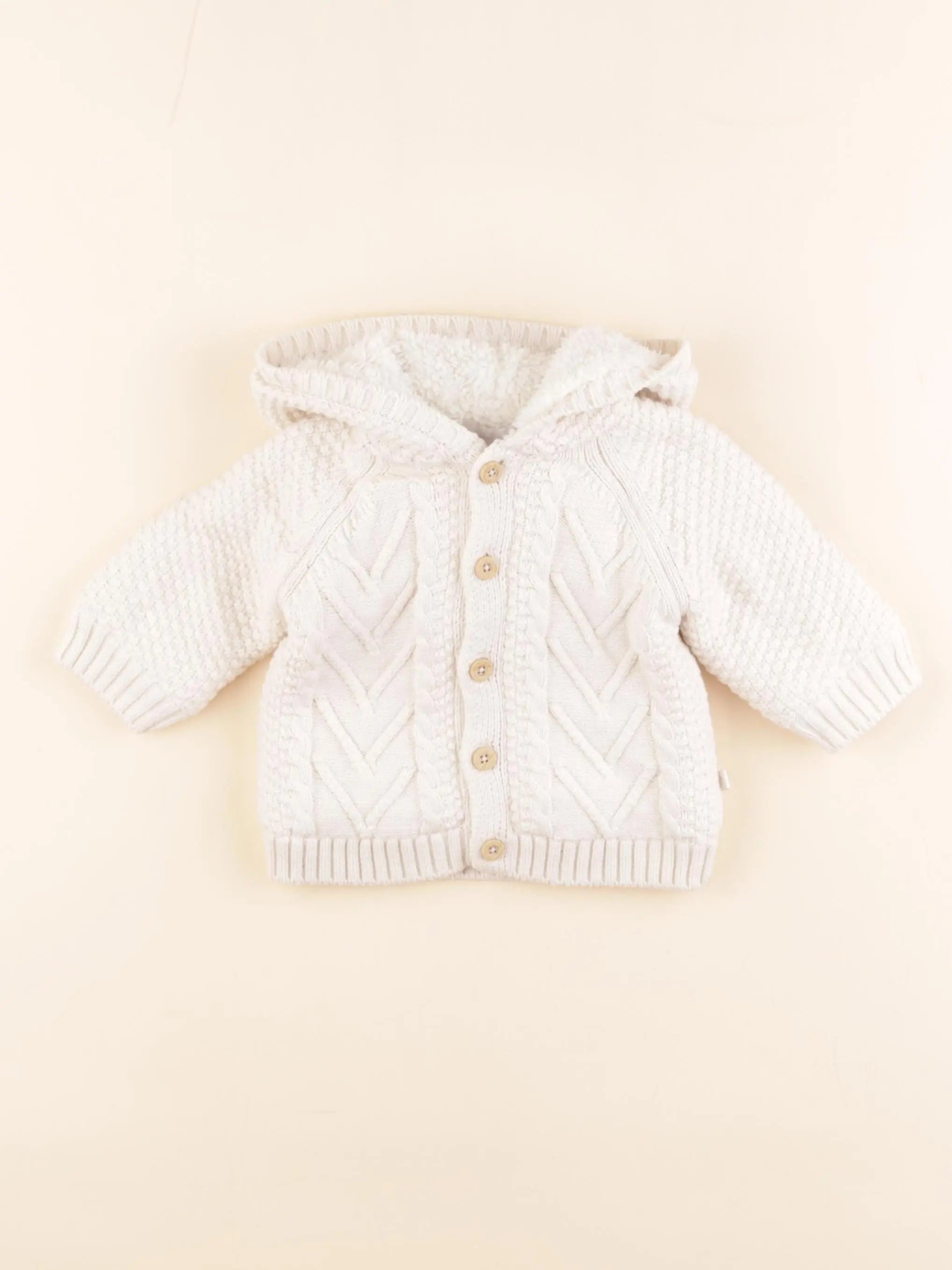 Cadet Rousselle - veste doublé beige - 3 mois