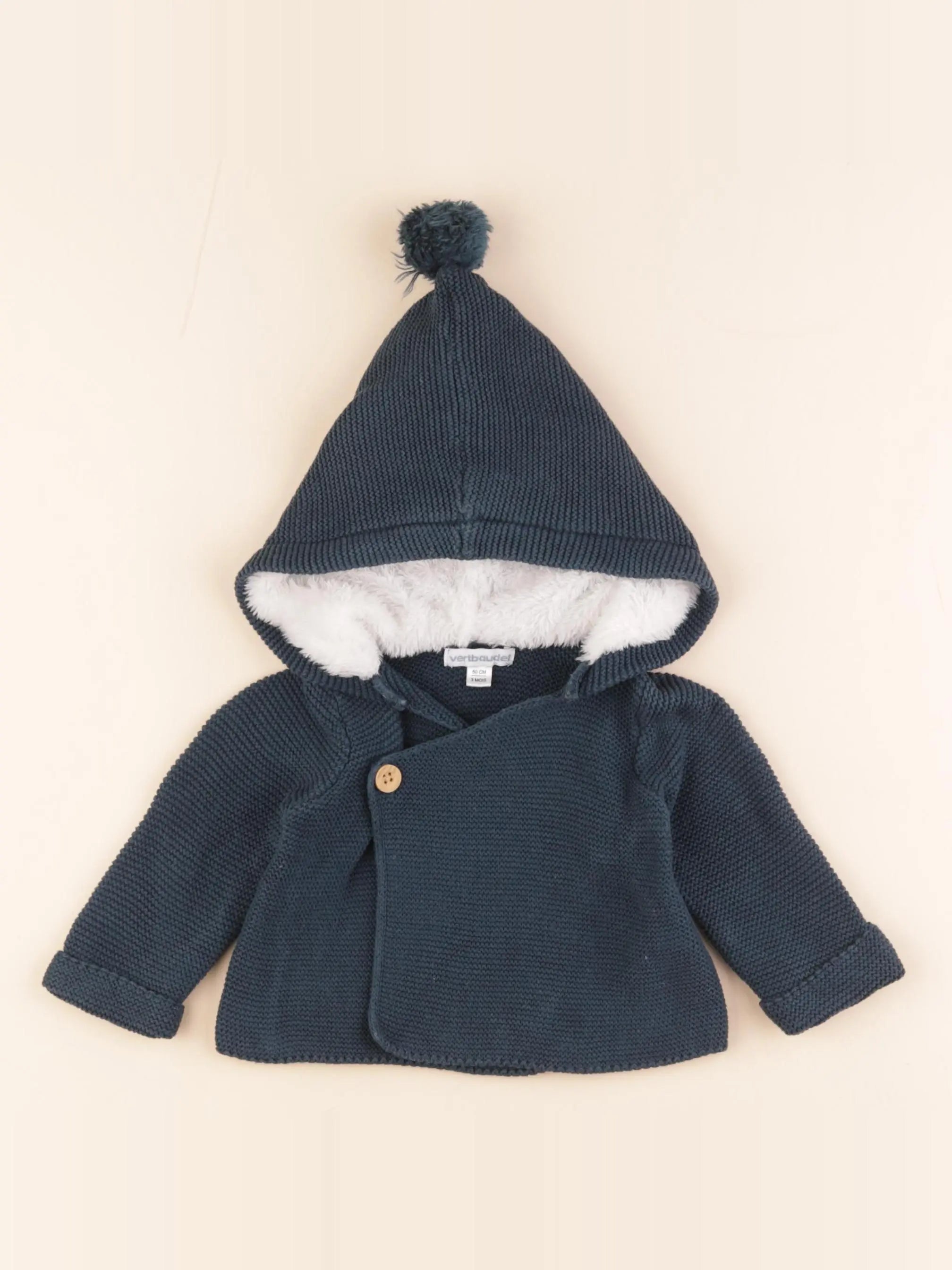 Vertbaudet - veste vert - 3 mois