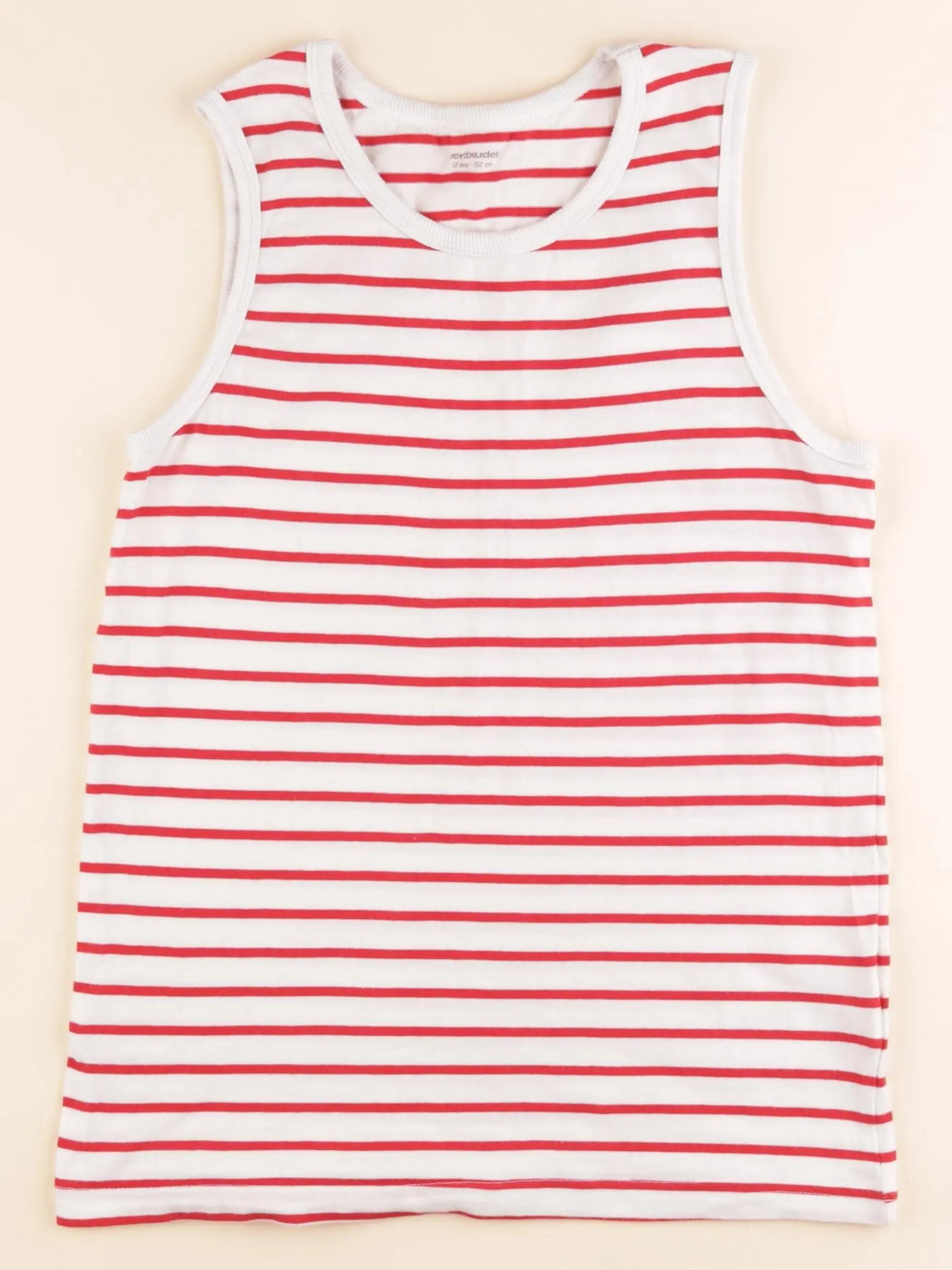 Vertbaudet - débardeur blanc, rouge - 12 ans
