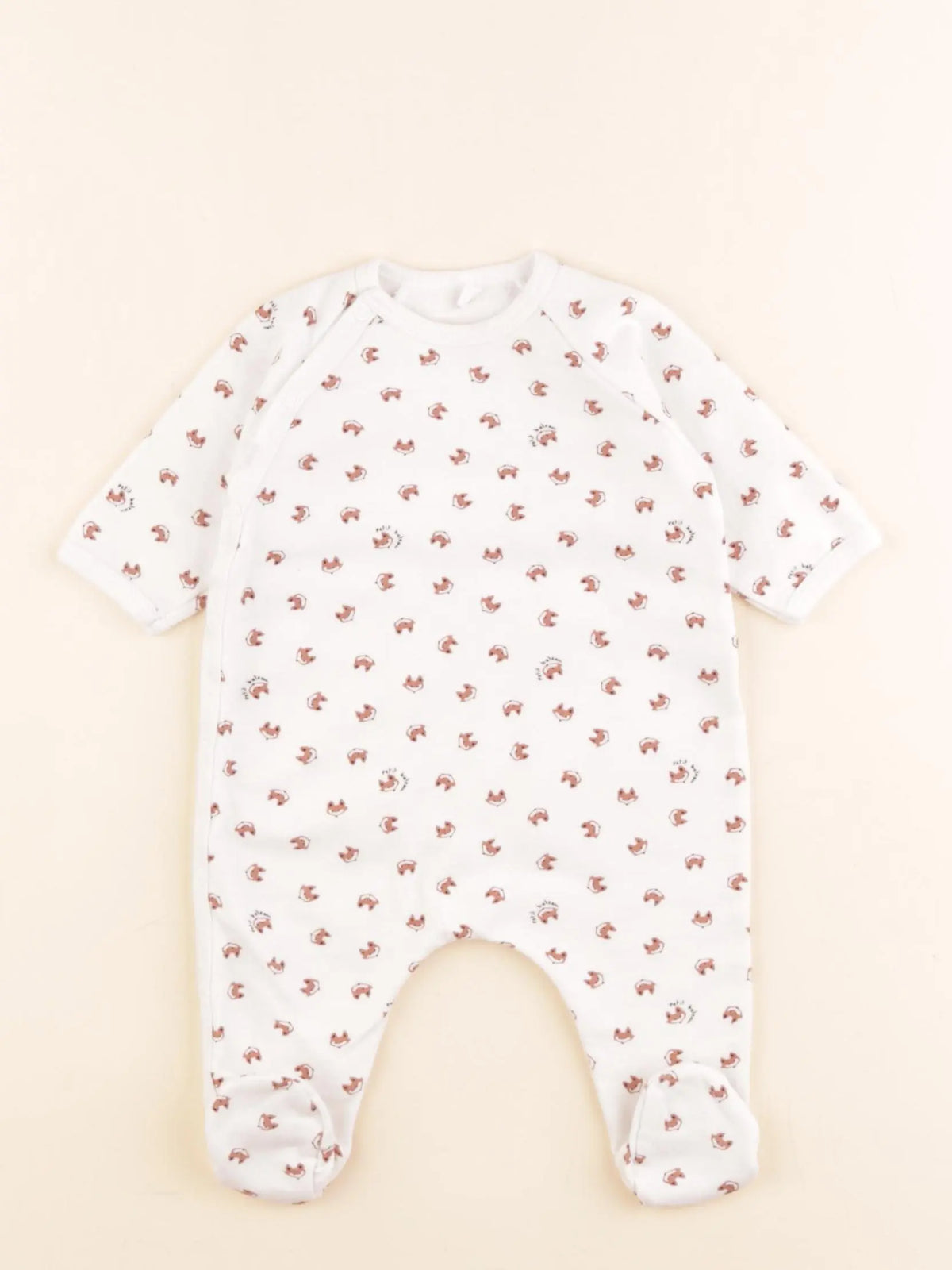 Petit Bateau - pyjama coton blanc - 1 mois