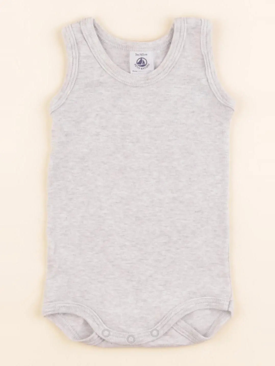 Petit Bateau - body gris - 3 mois