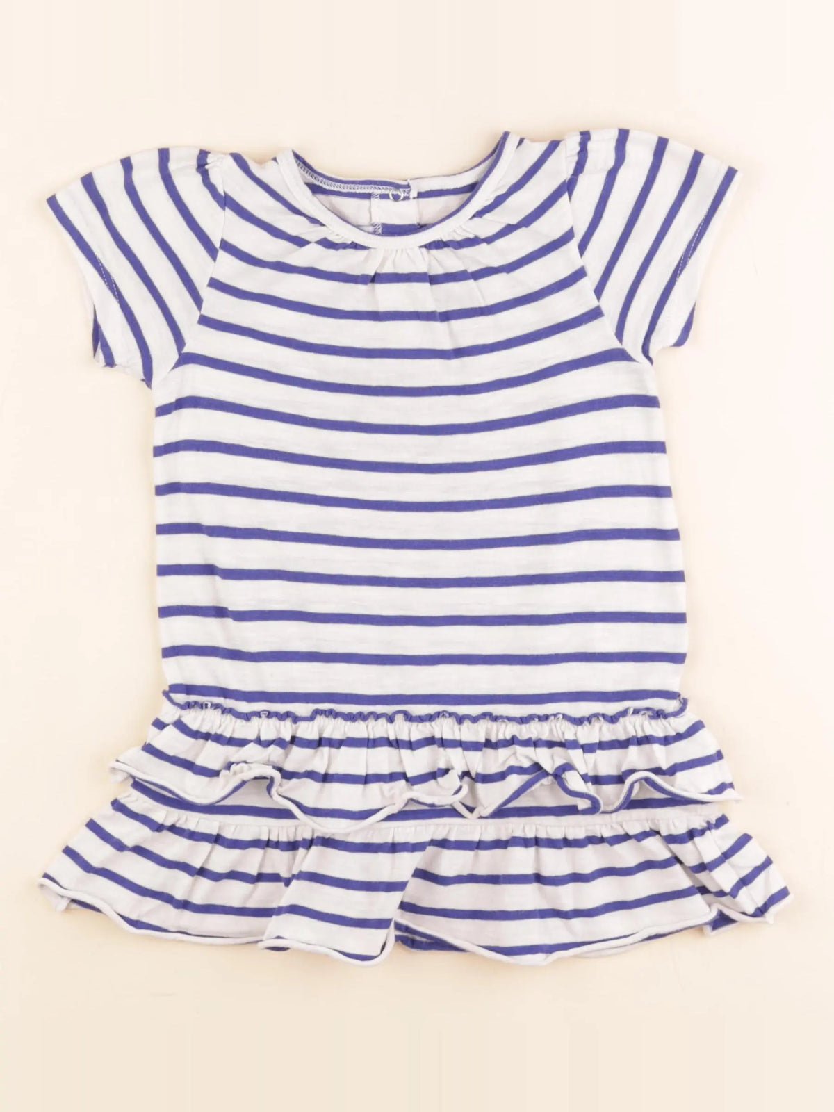 Petit Bateau - robe bleu, blanc - 2 ans