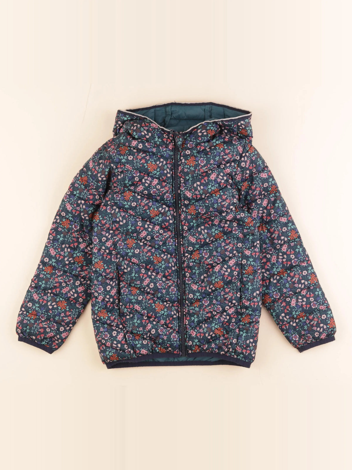 Vertbaudet - doudoune bleu, rose - 8 ans