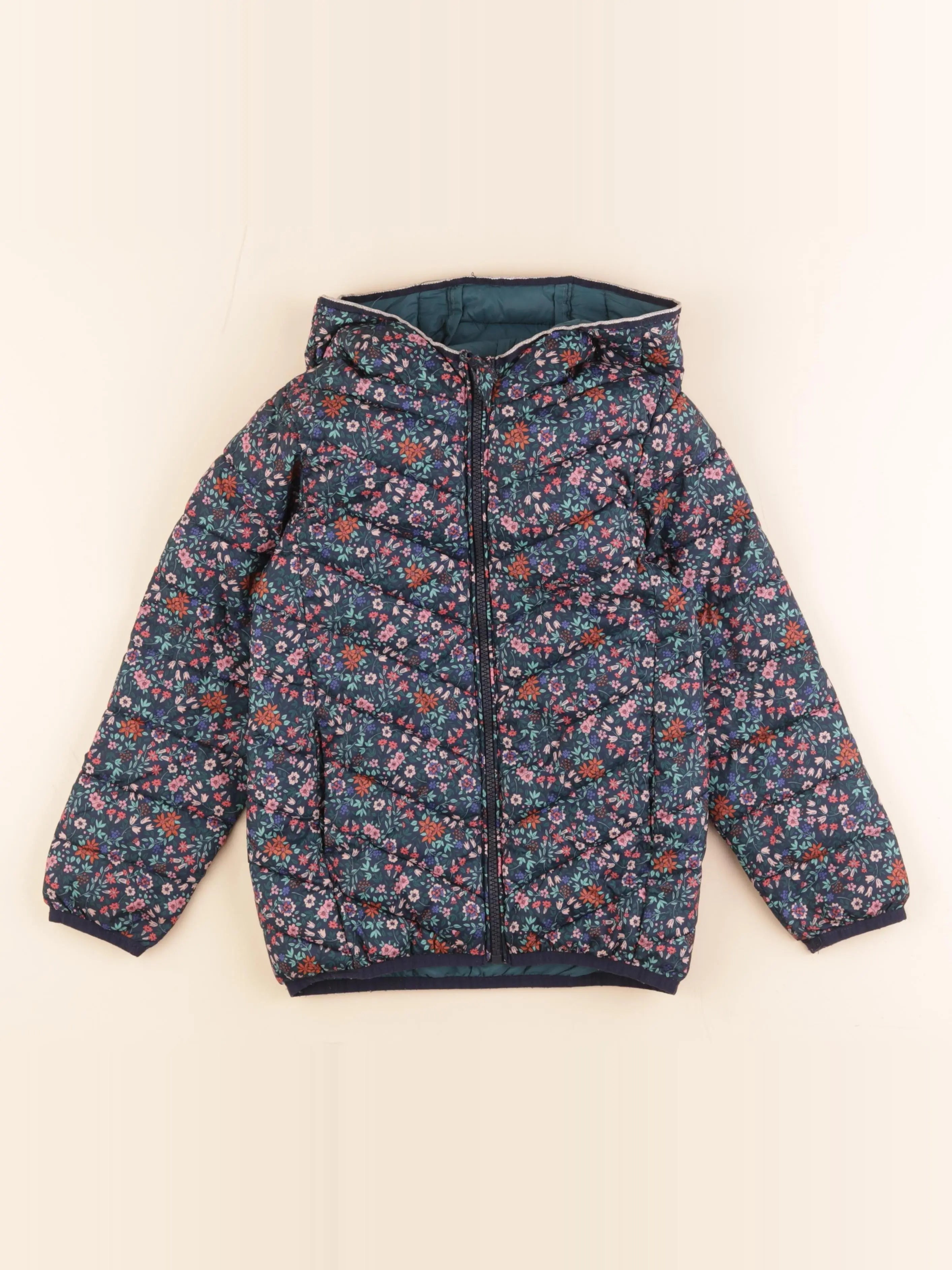 Vertbaudet - doudoune bleu, rose - 8 ans